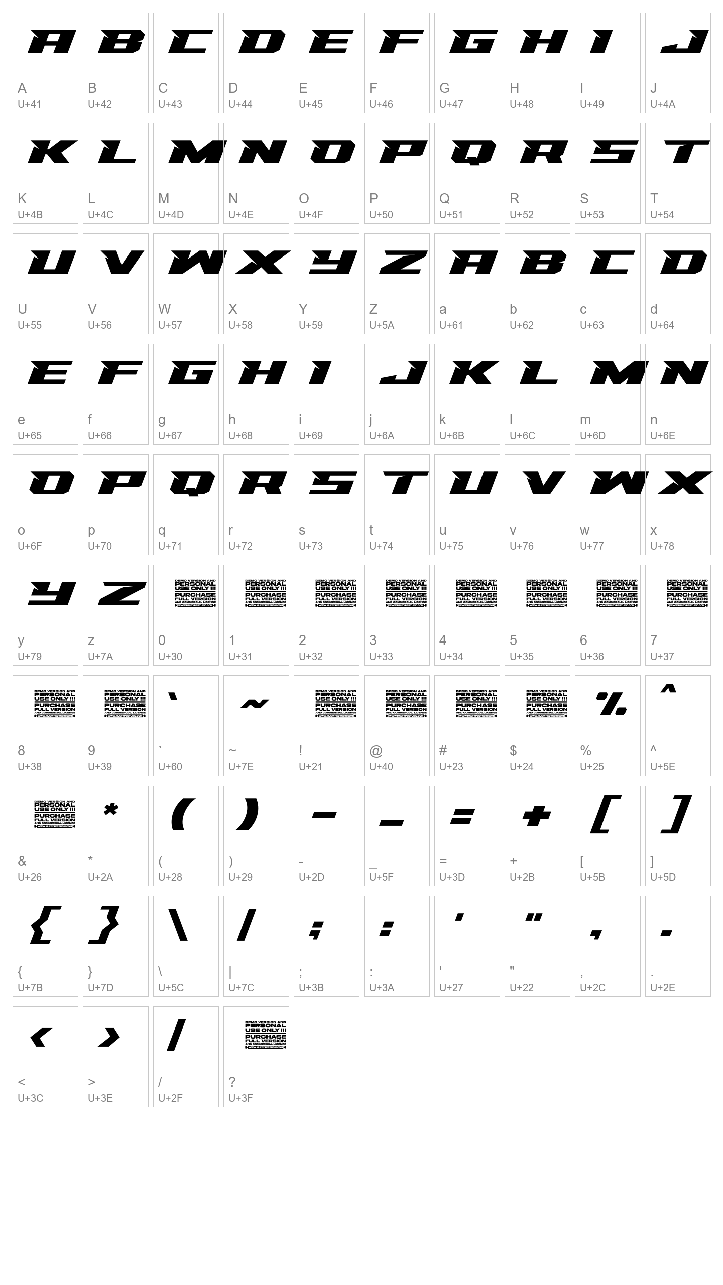 Character Map Image