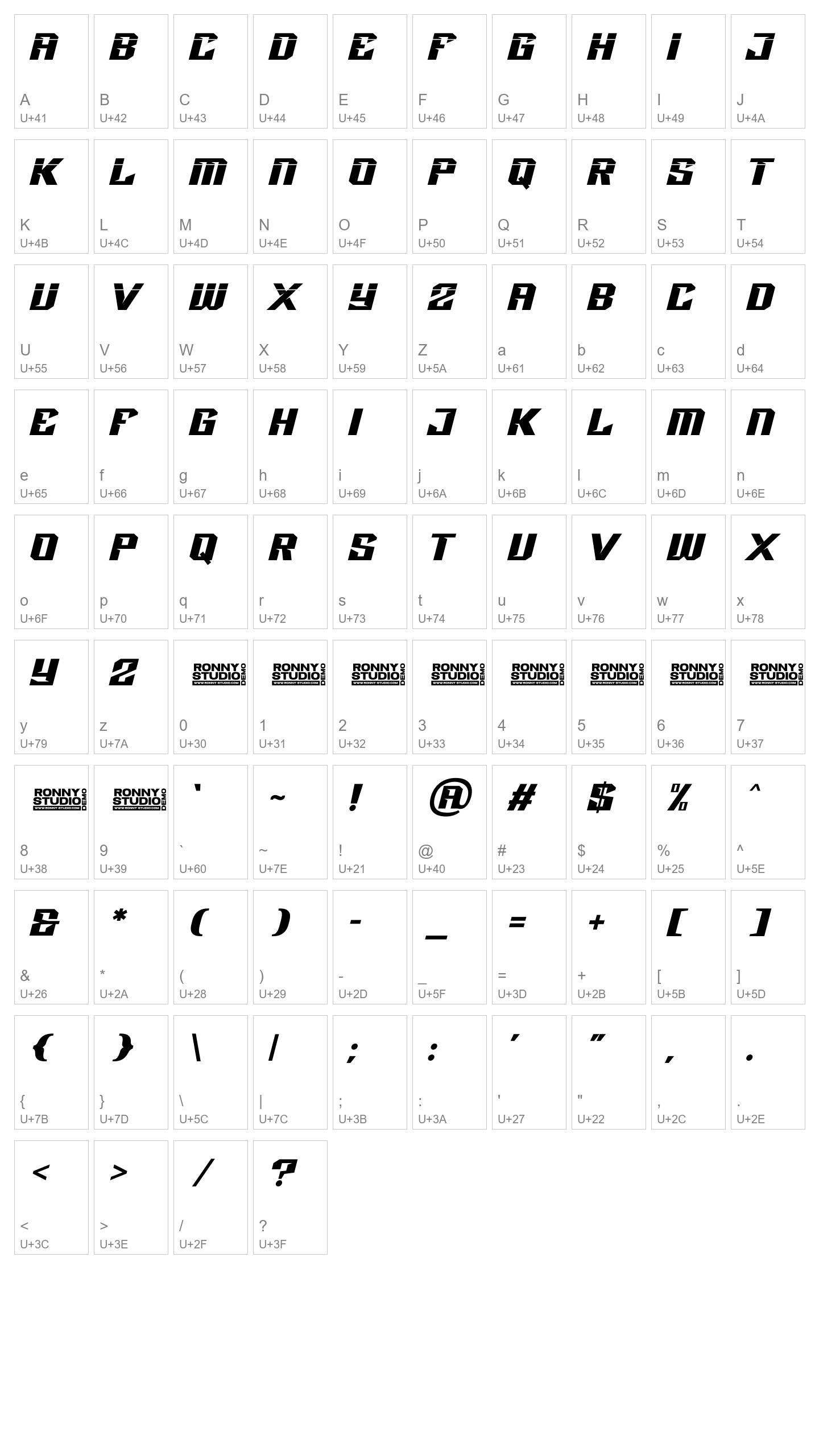Character Map Image