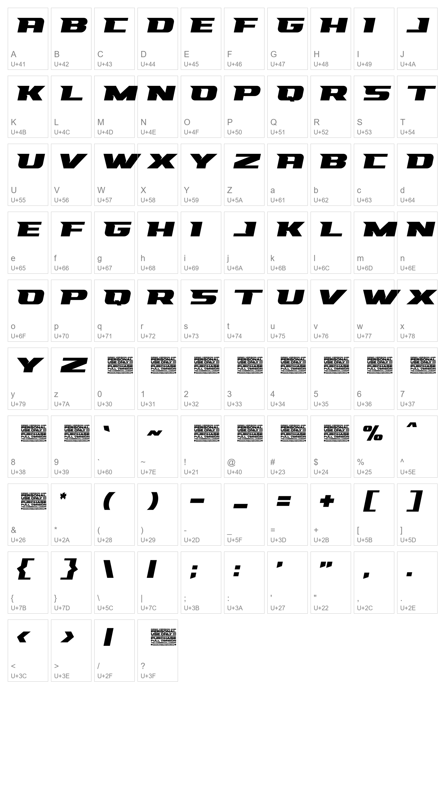 Character Map Image