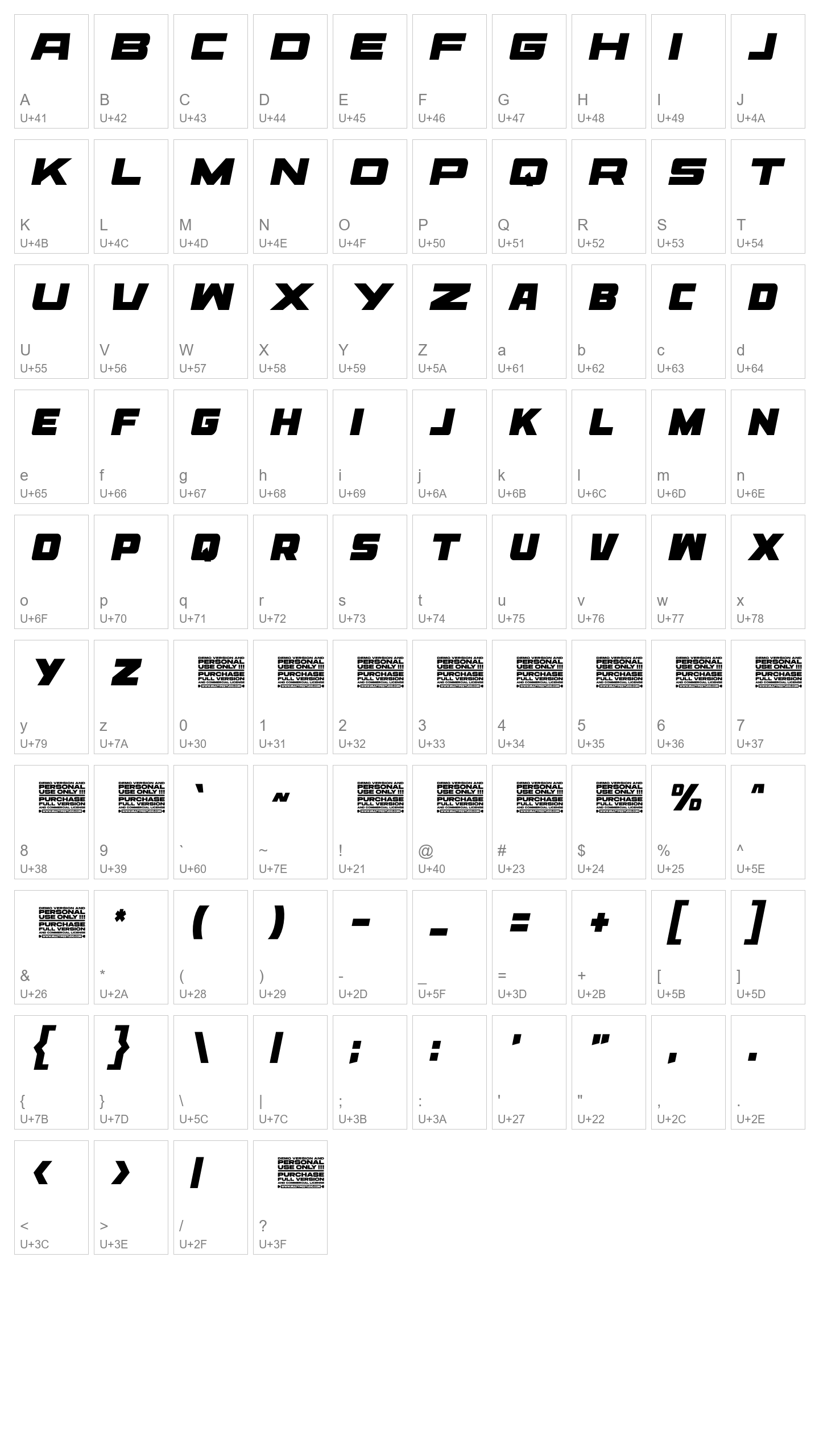 Character Map Image