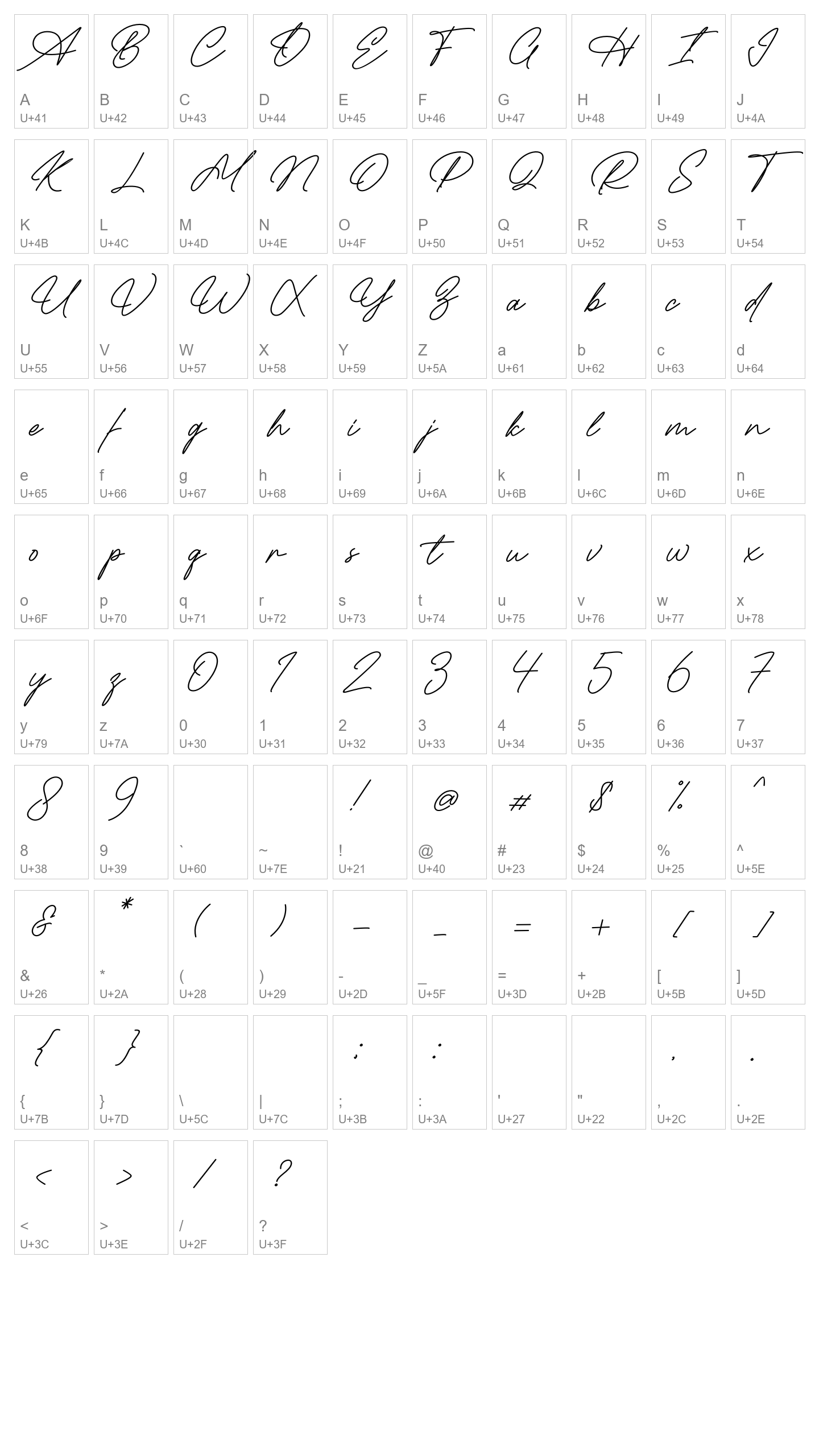 Character Map Image