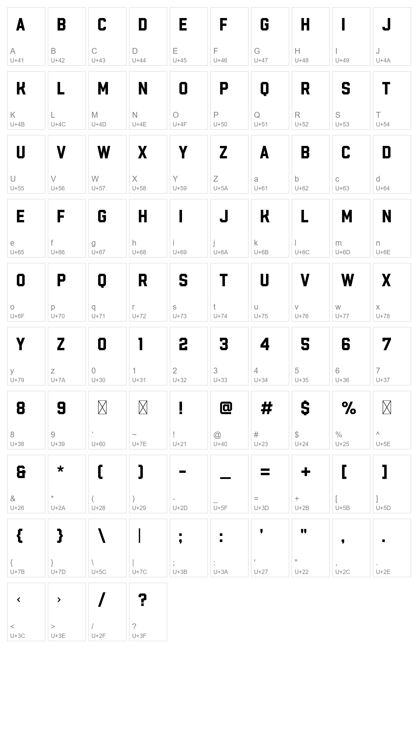 Character Map Image