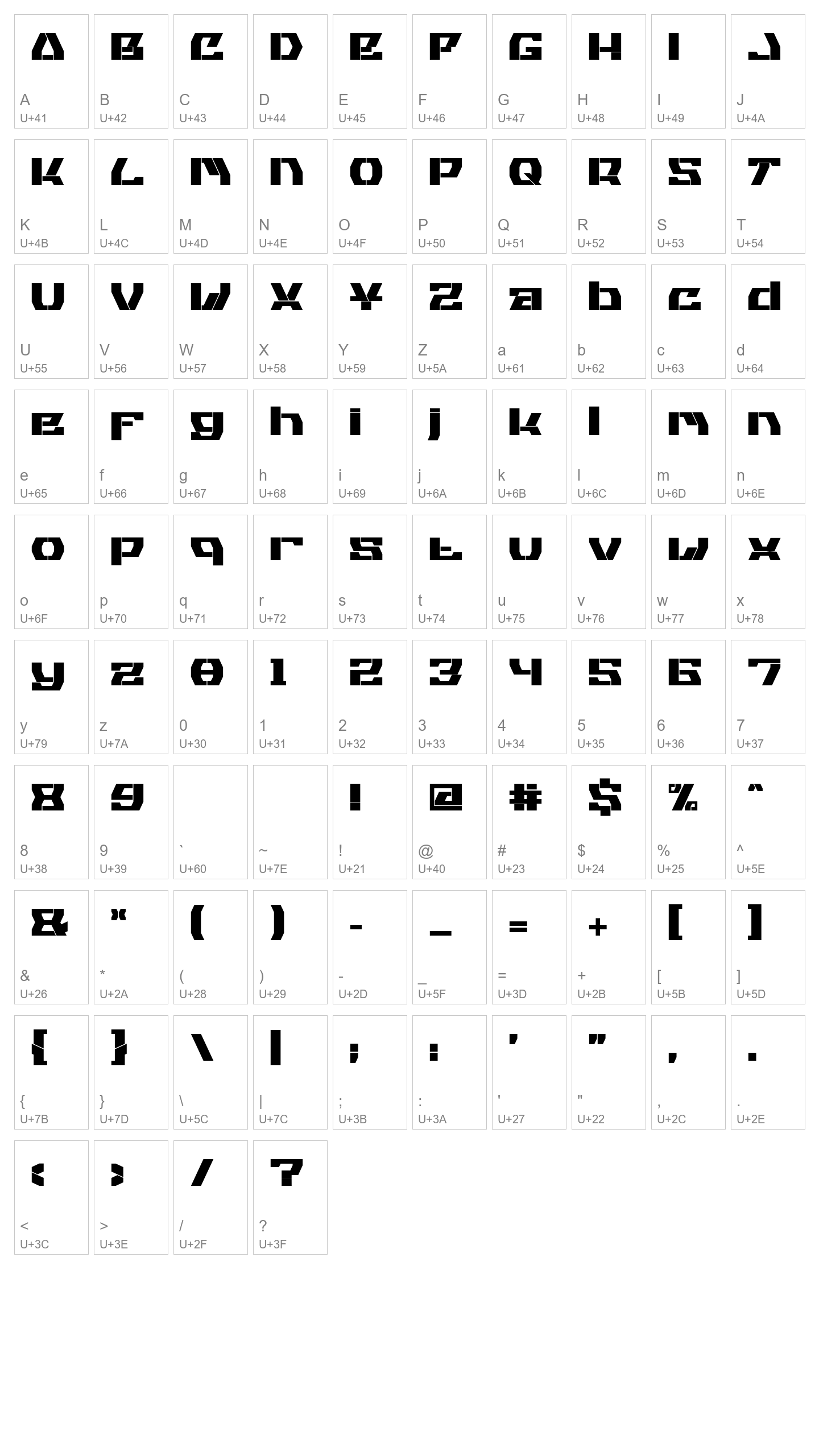 Character Map Image
