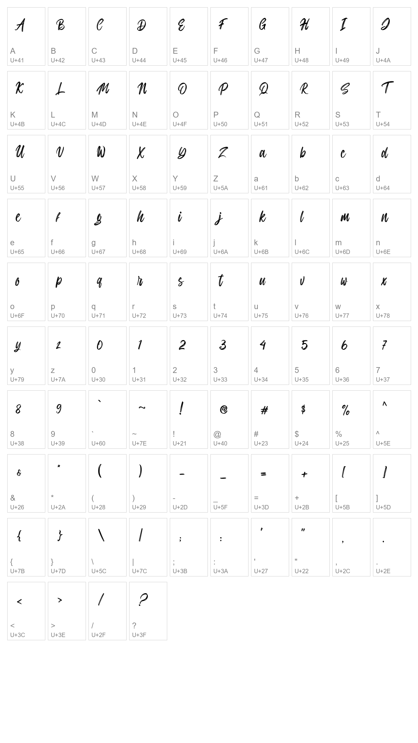 Character Map Image