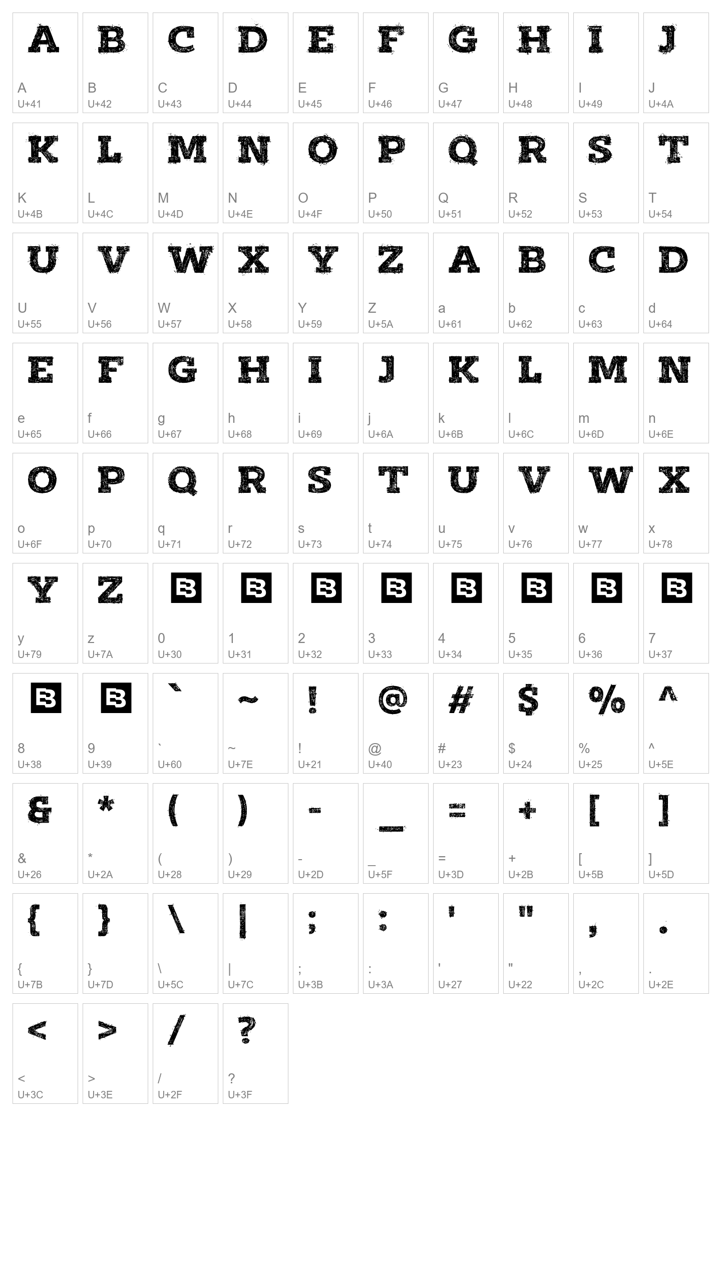 Character Map Image