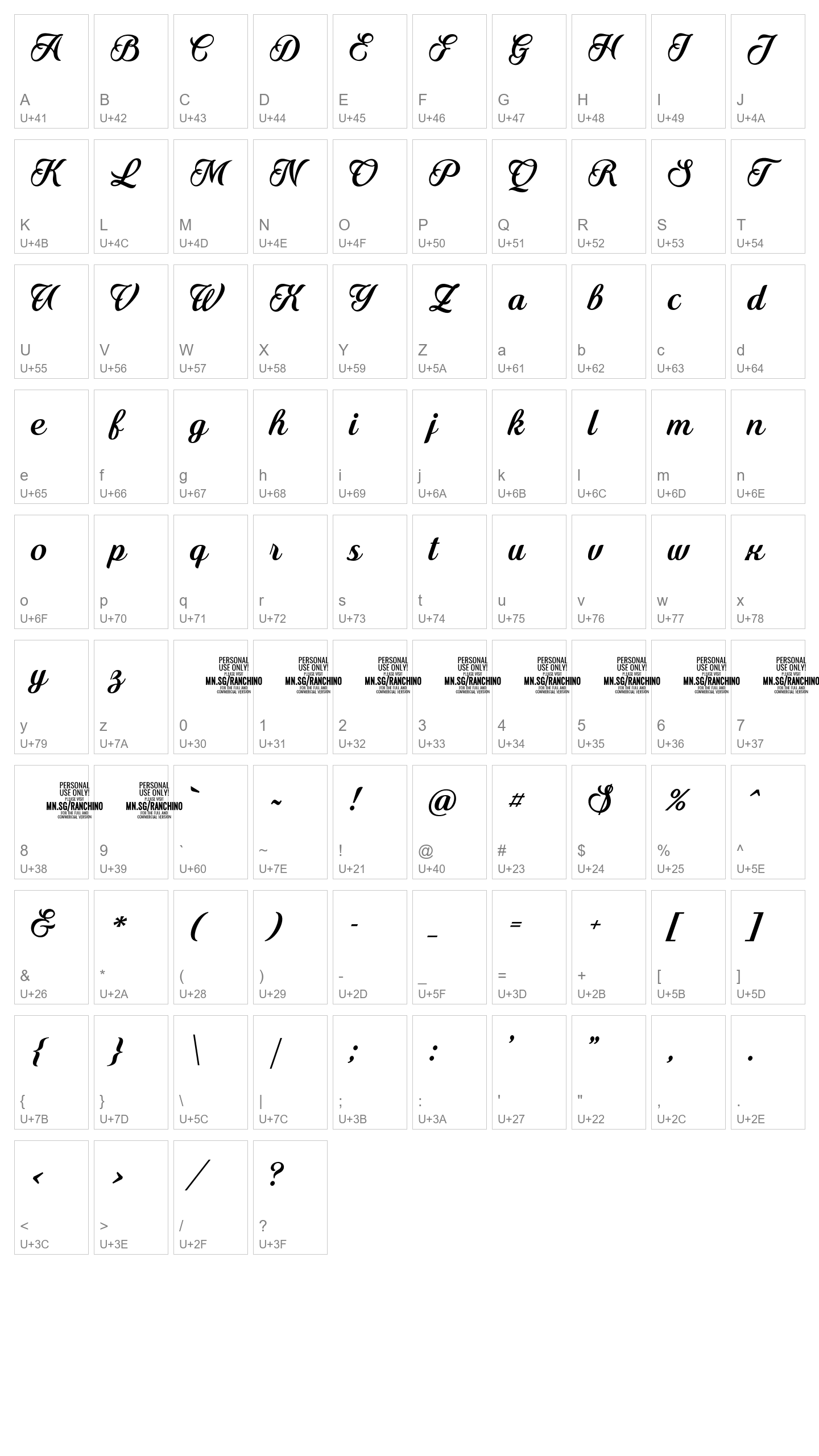 Character Map Image