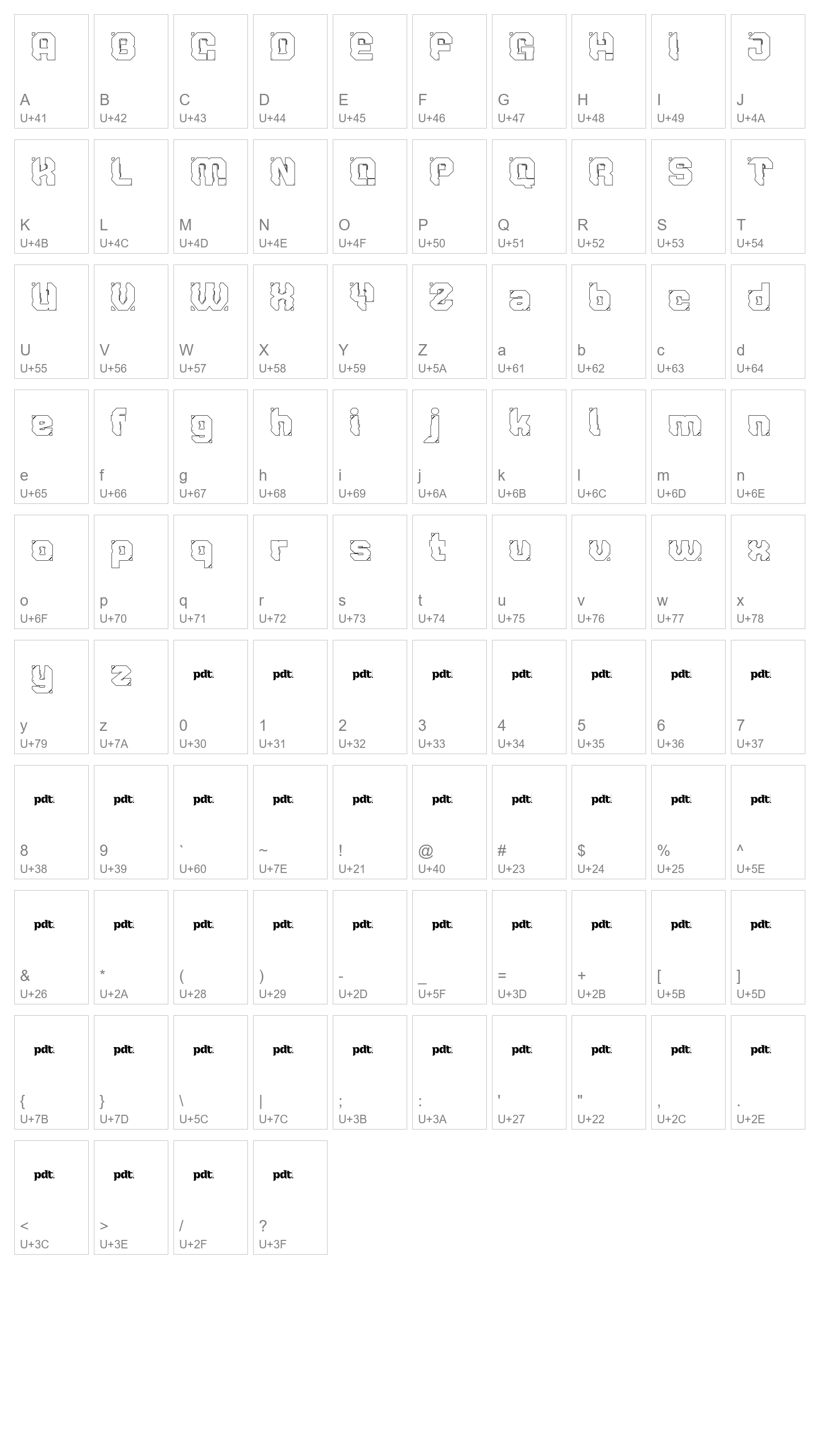 Character Map Image