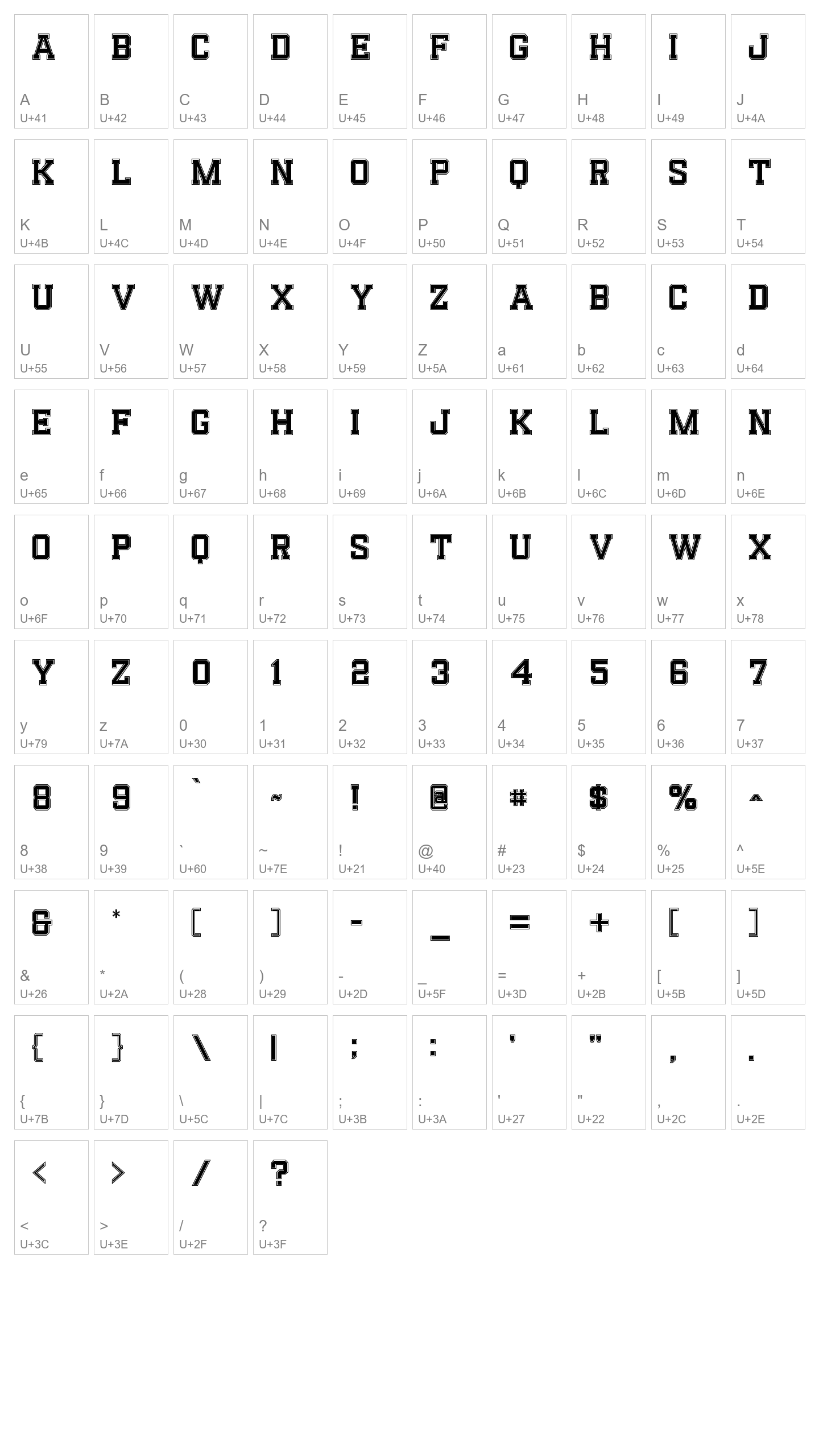 Character Map Image