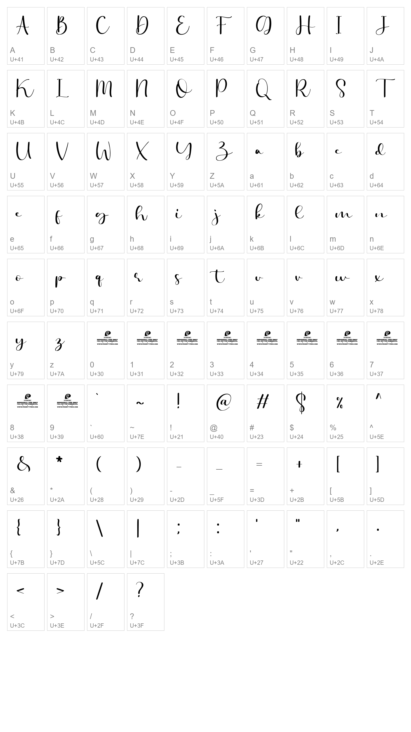 Character Map Image