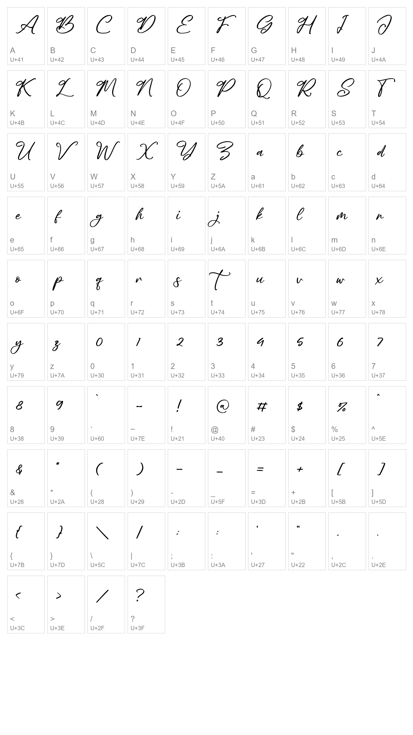 Character Map Image