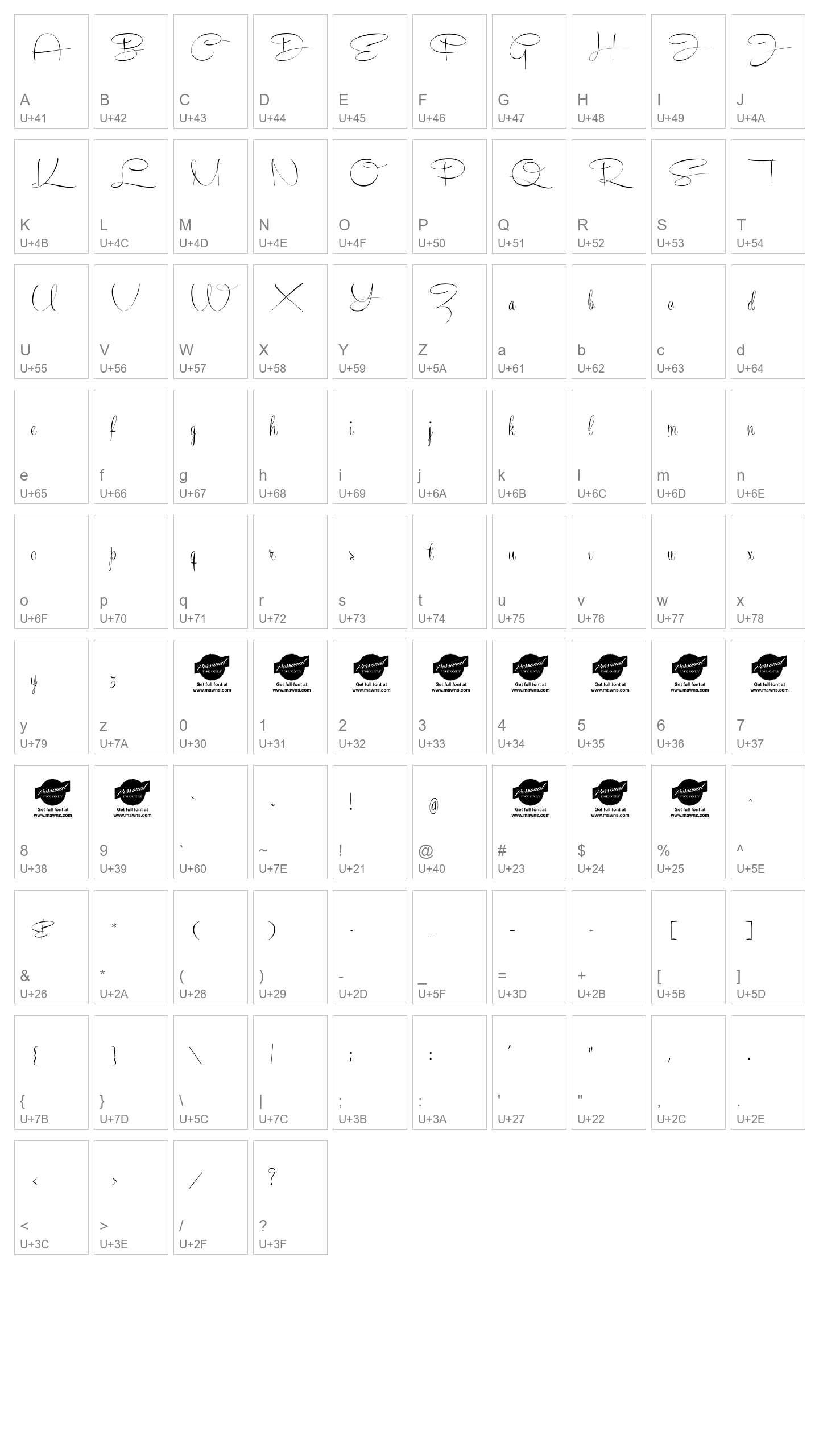 Character Map Image