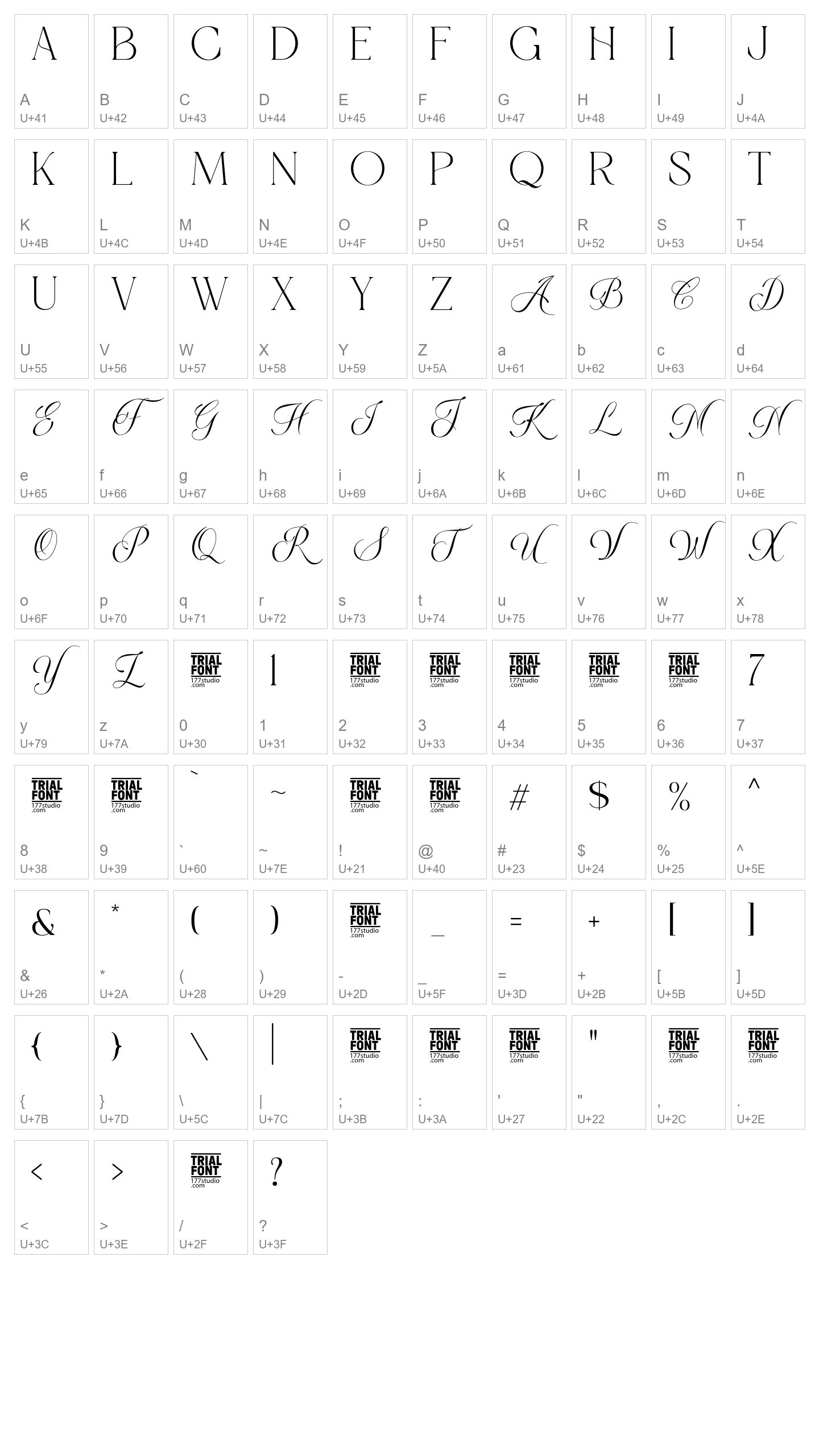 Character Map Image