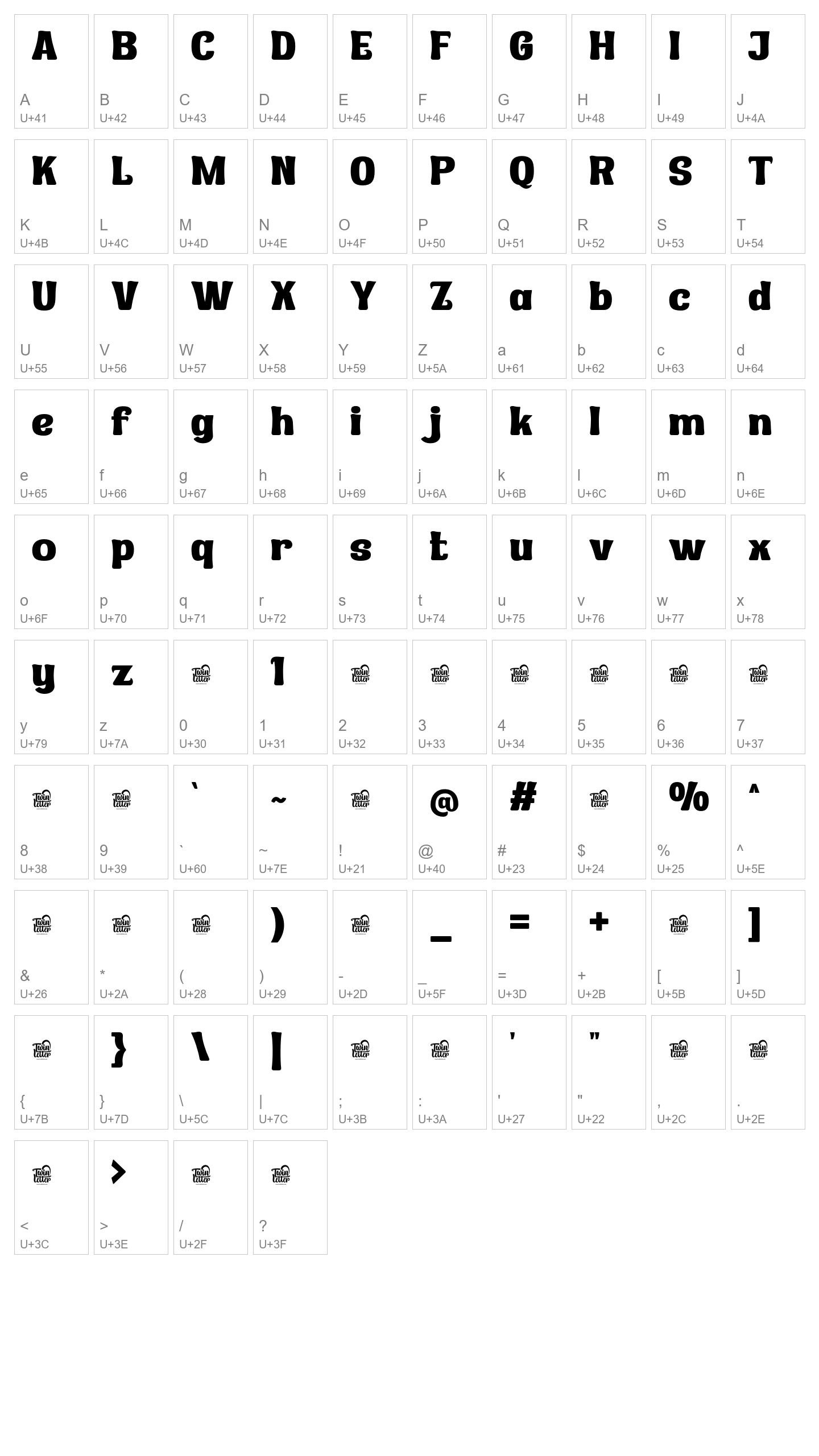 Character Map Image