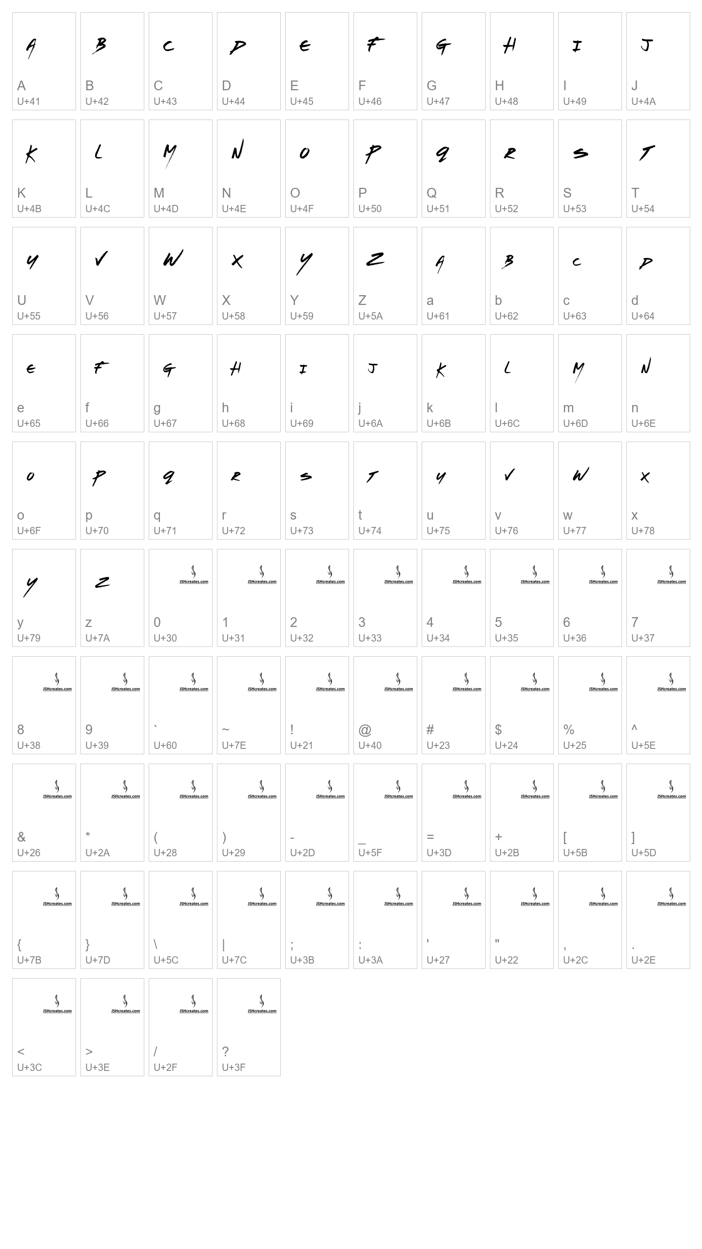 Character Map Image