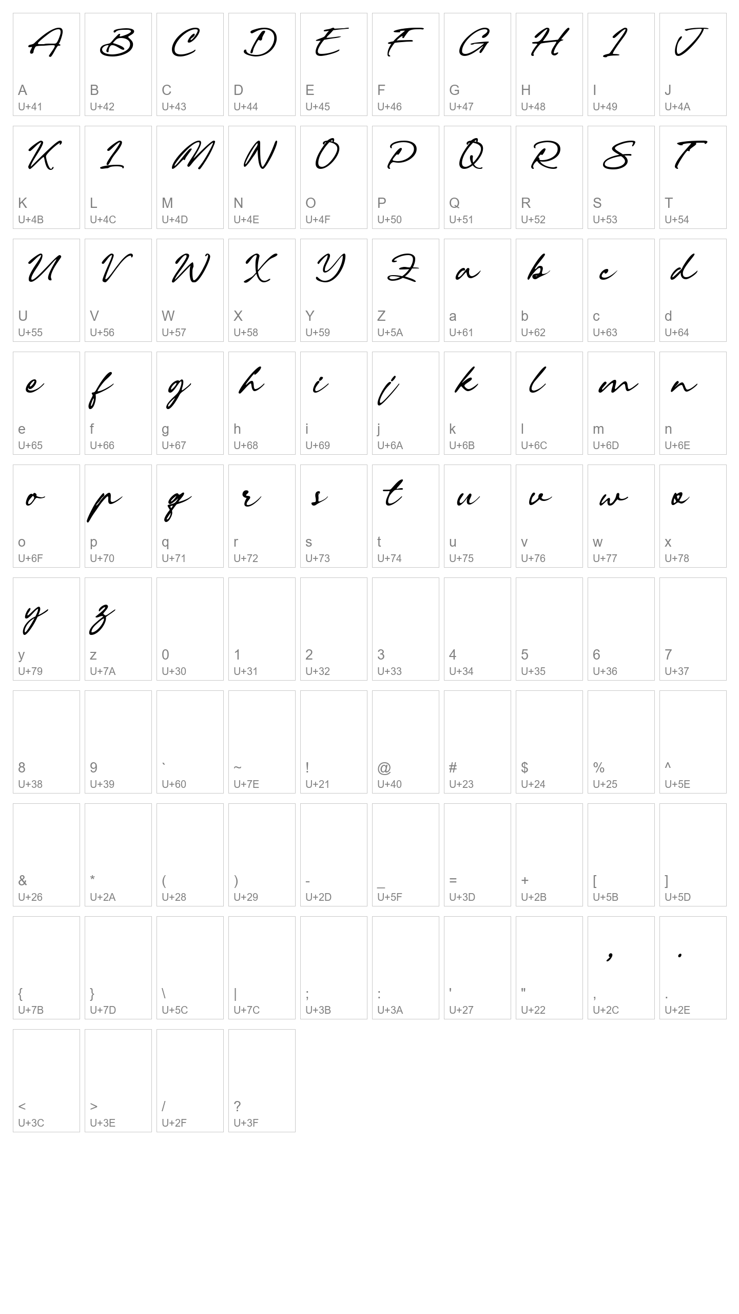 Character Map Image