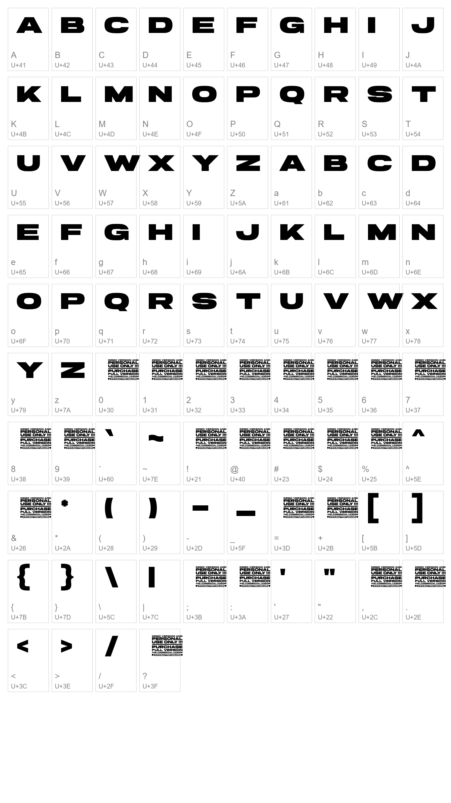 Character Map Image