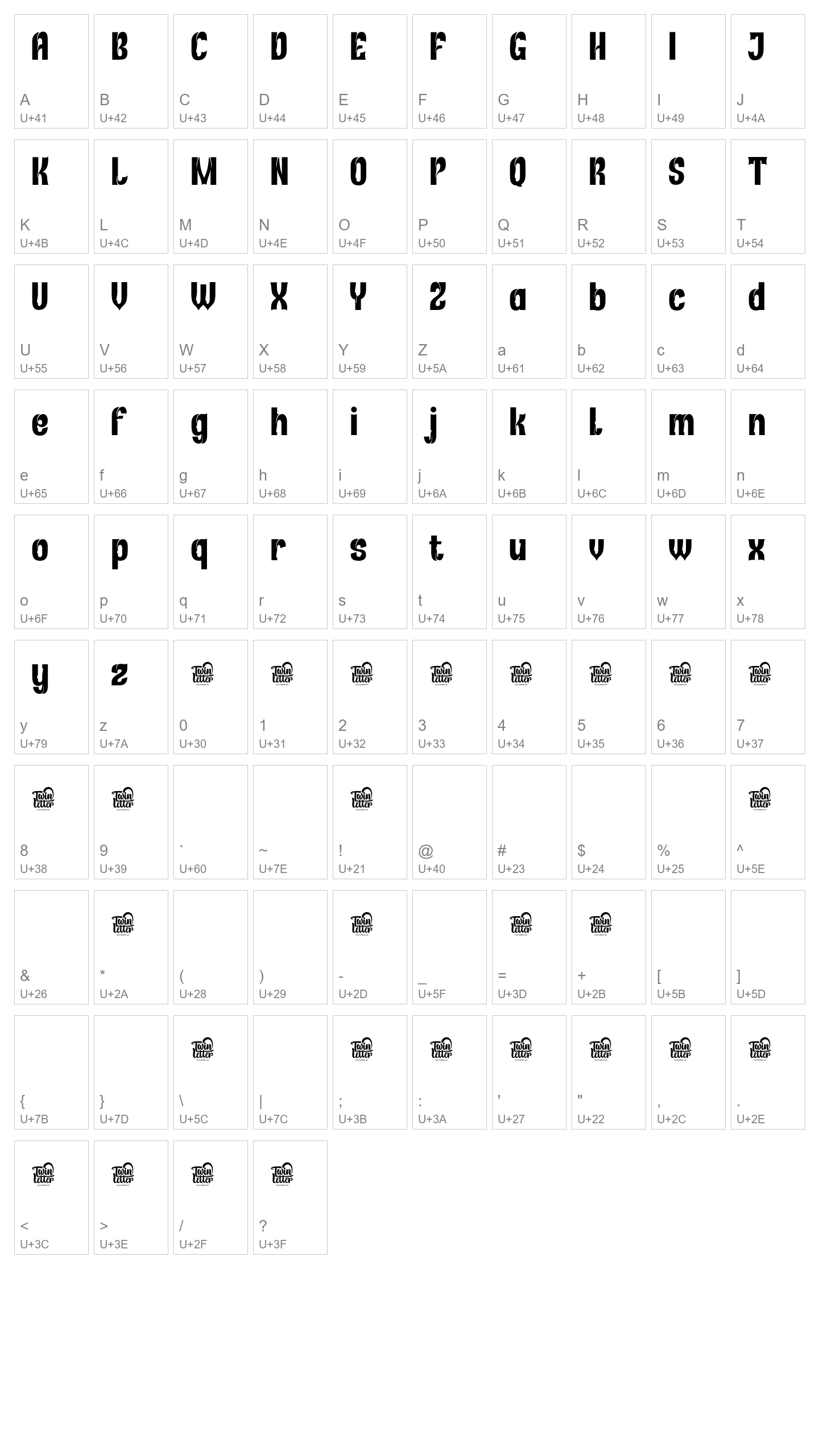 Character Map Image