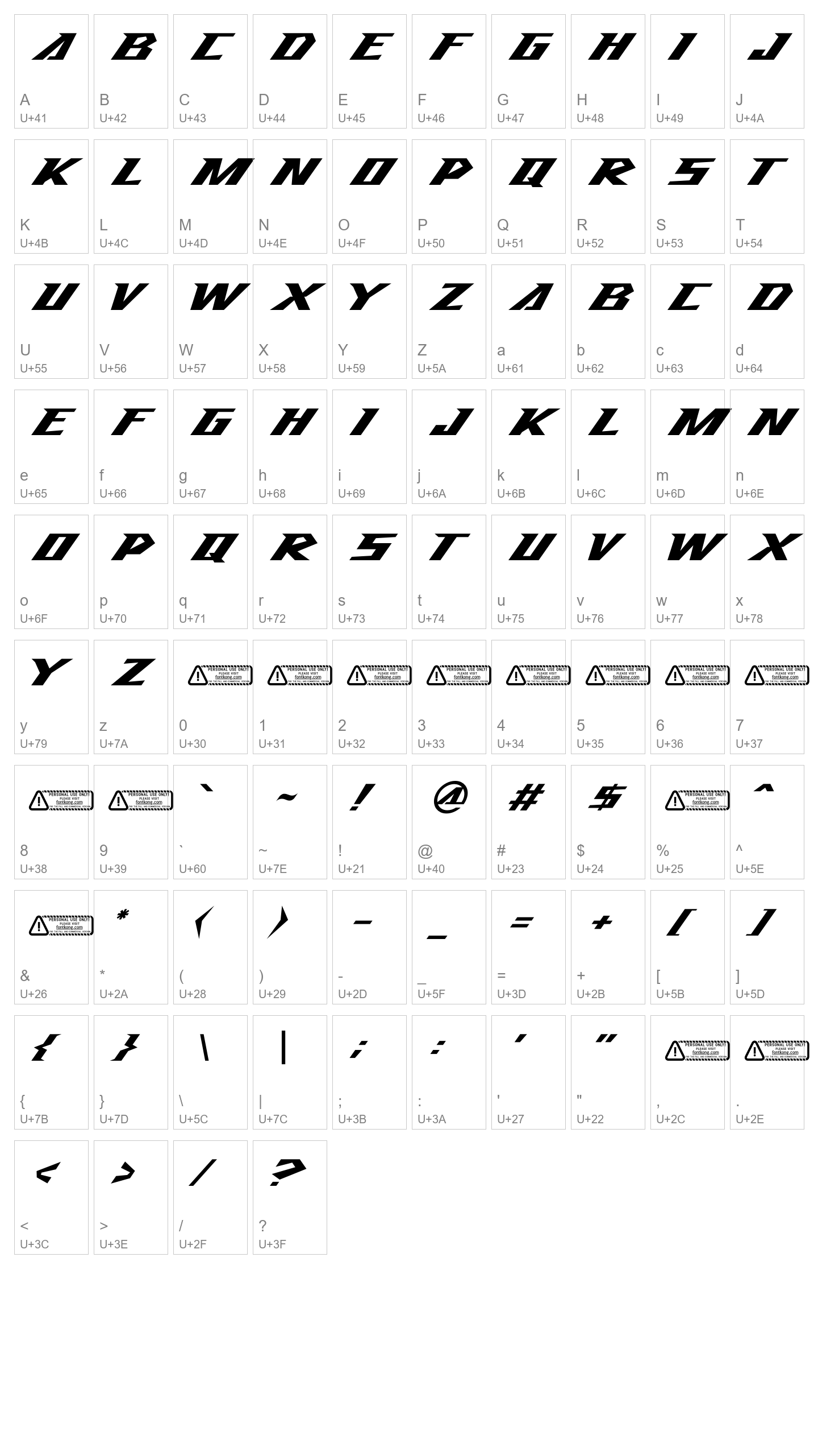 Character Map Image