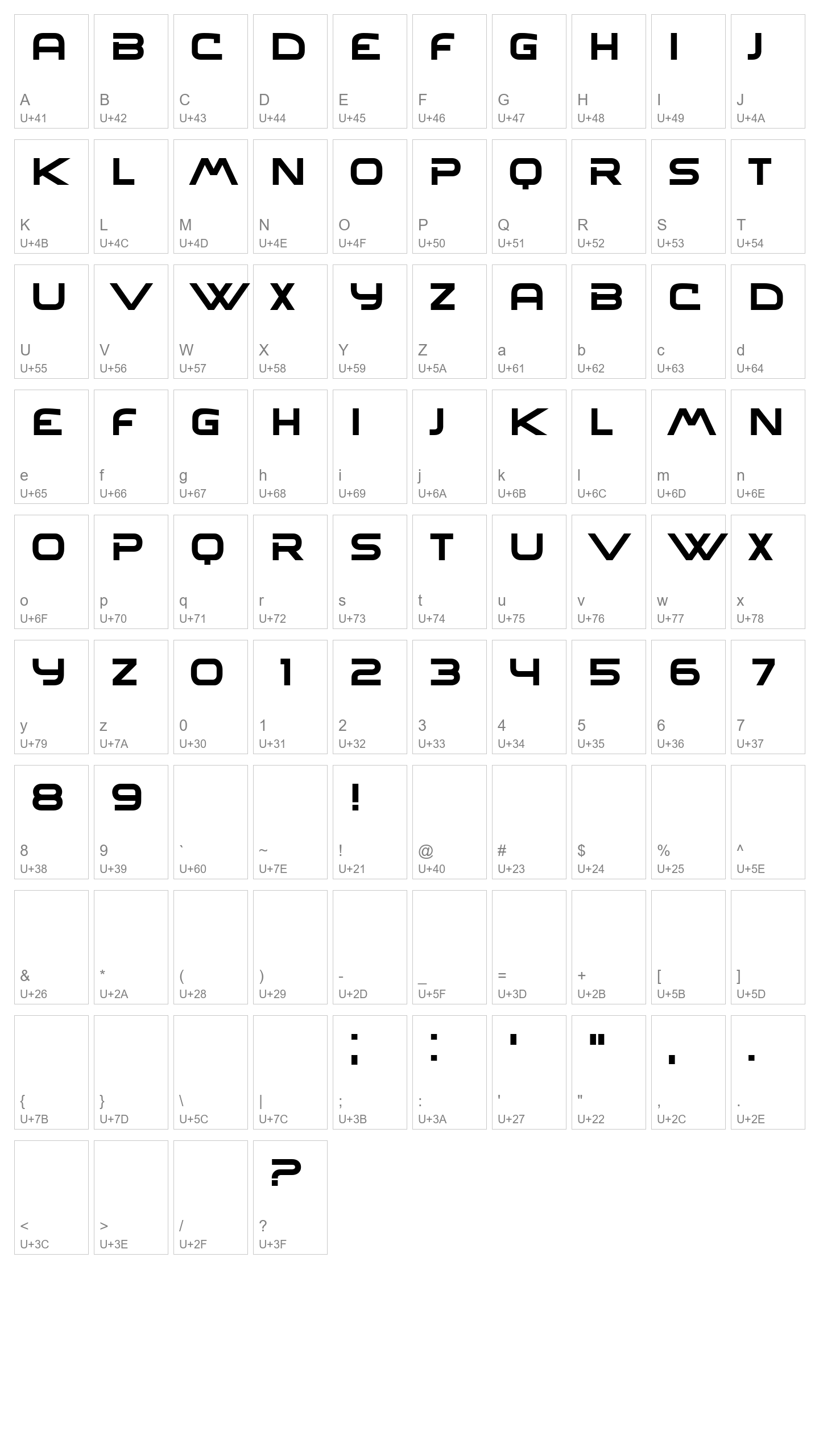 Character Map Image