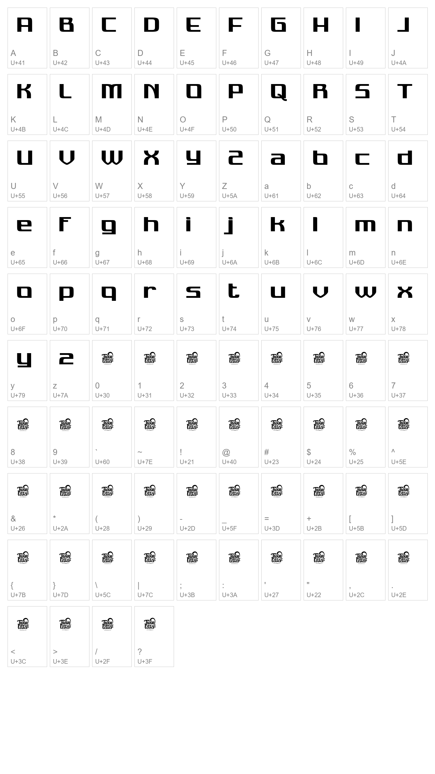 Character Map Image
