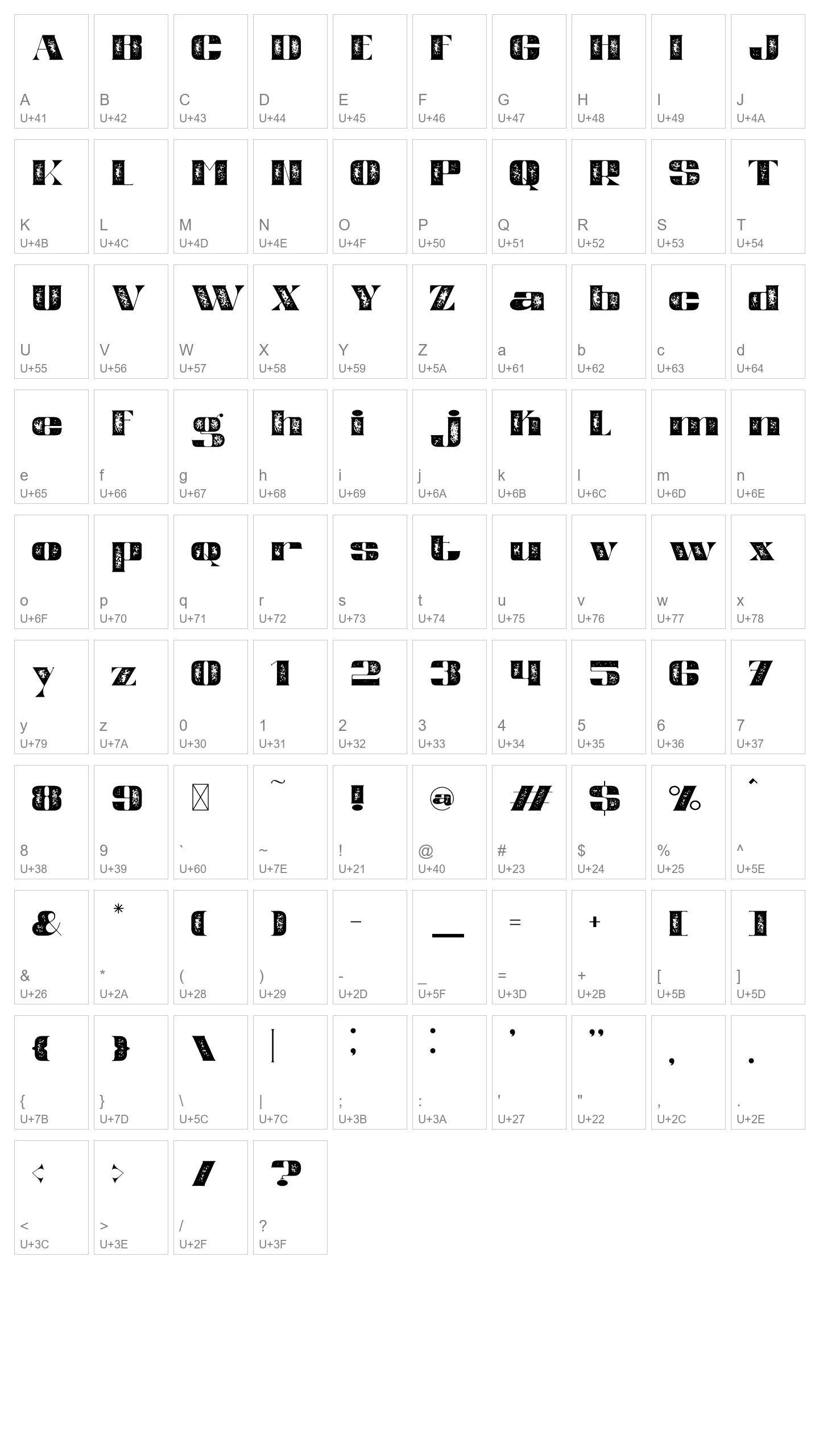 Character Map Image