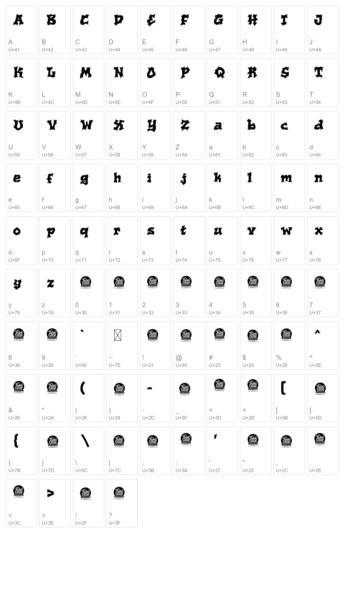 Character Map Image