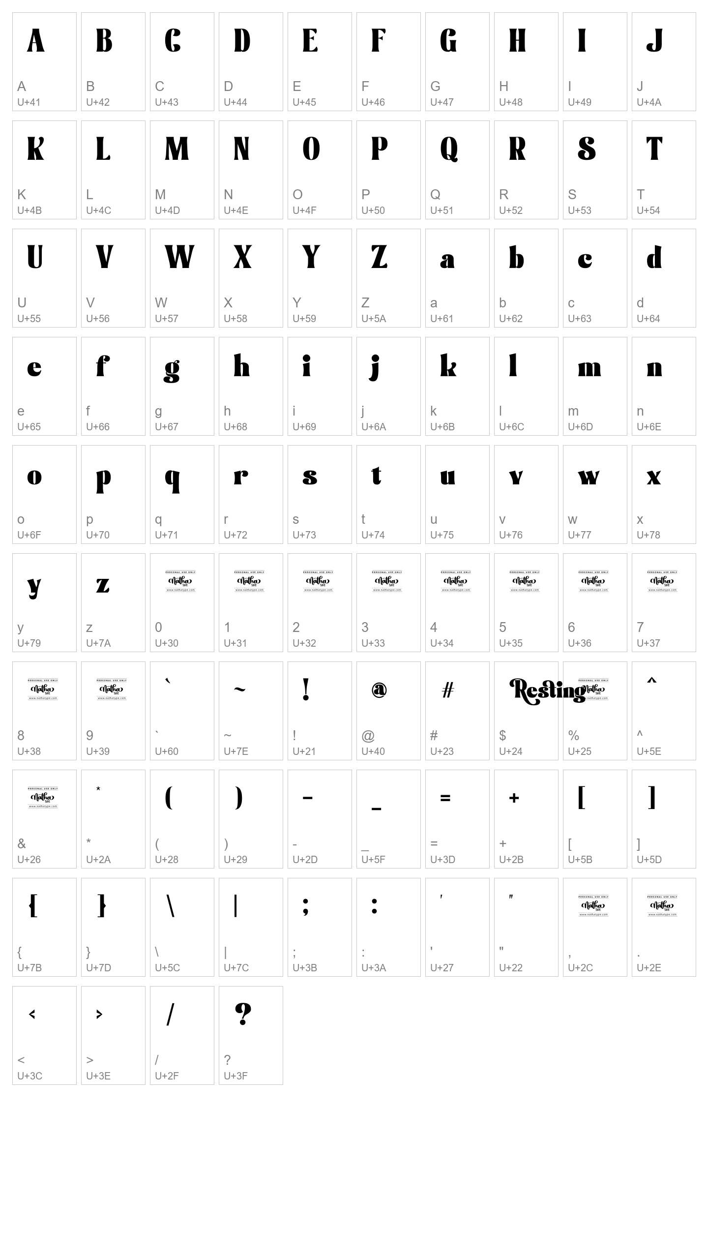 Character Map Image