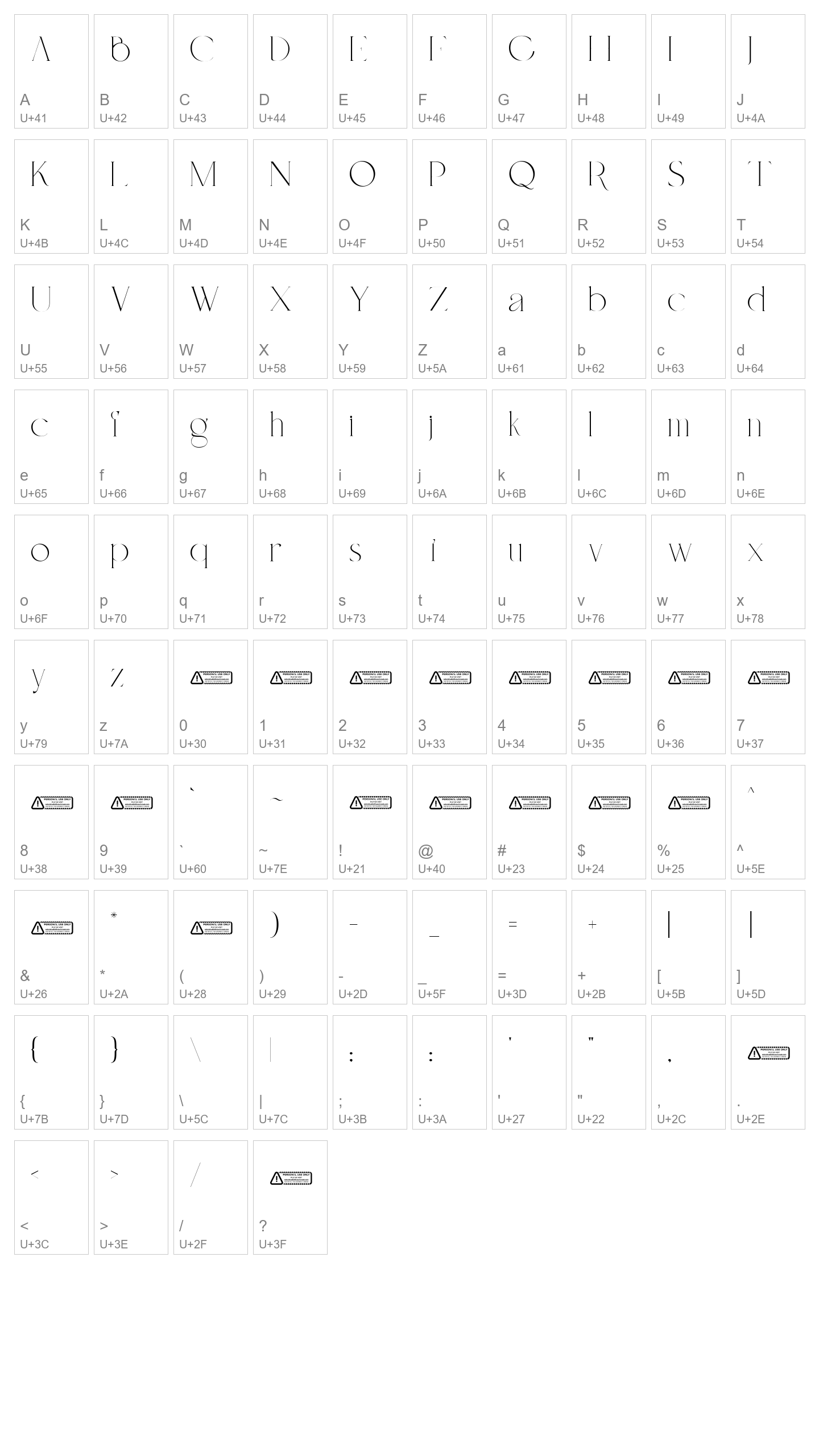 Character Map Image