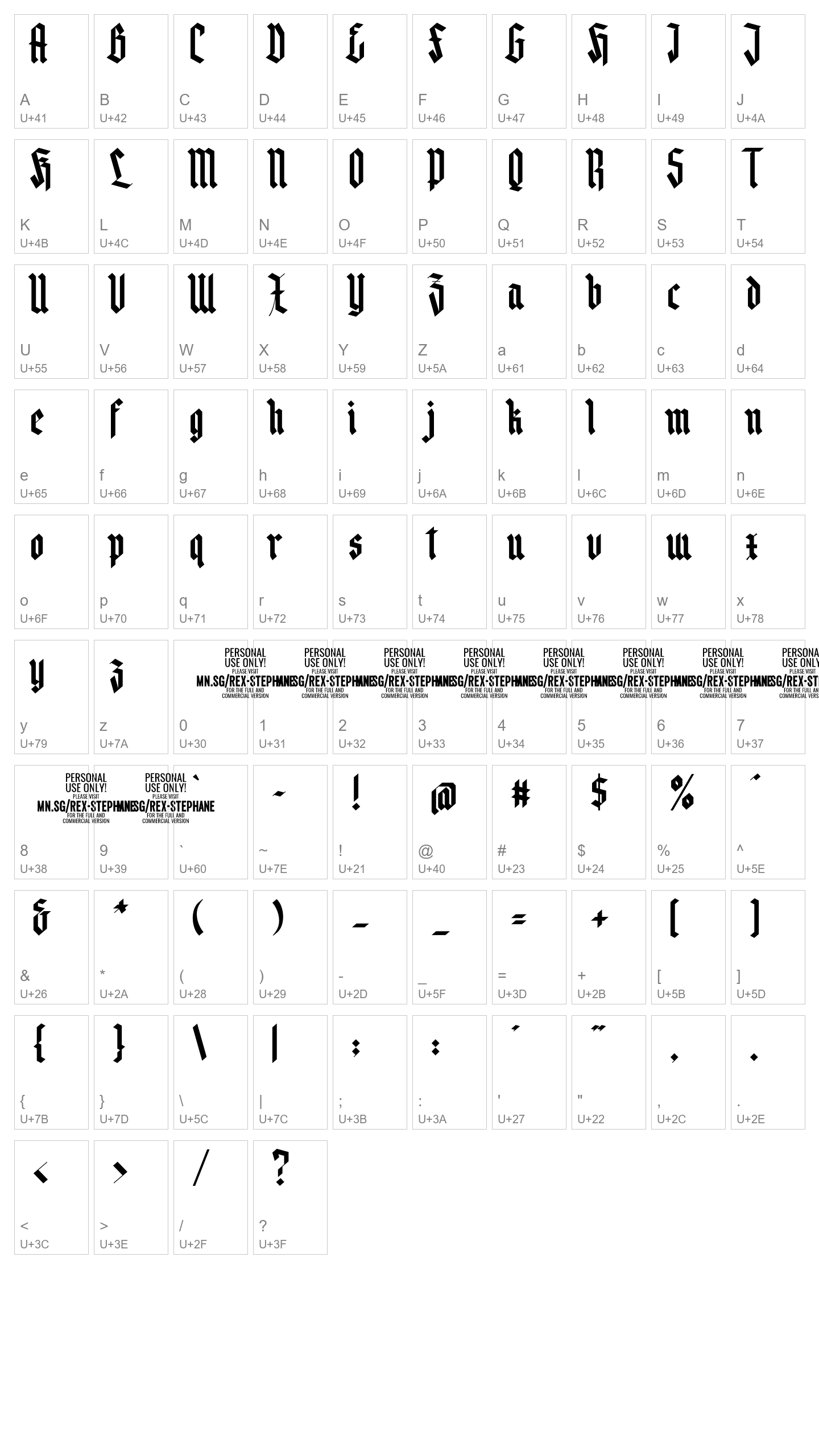 Character Map Image