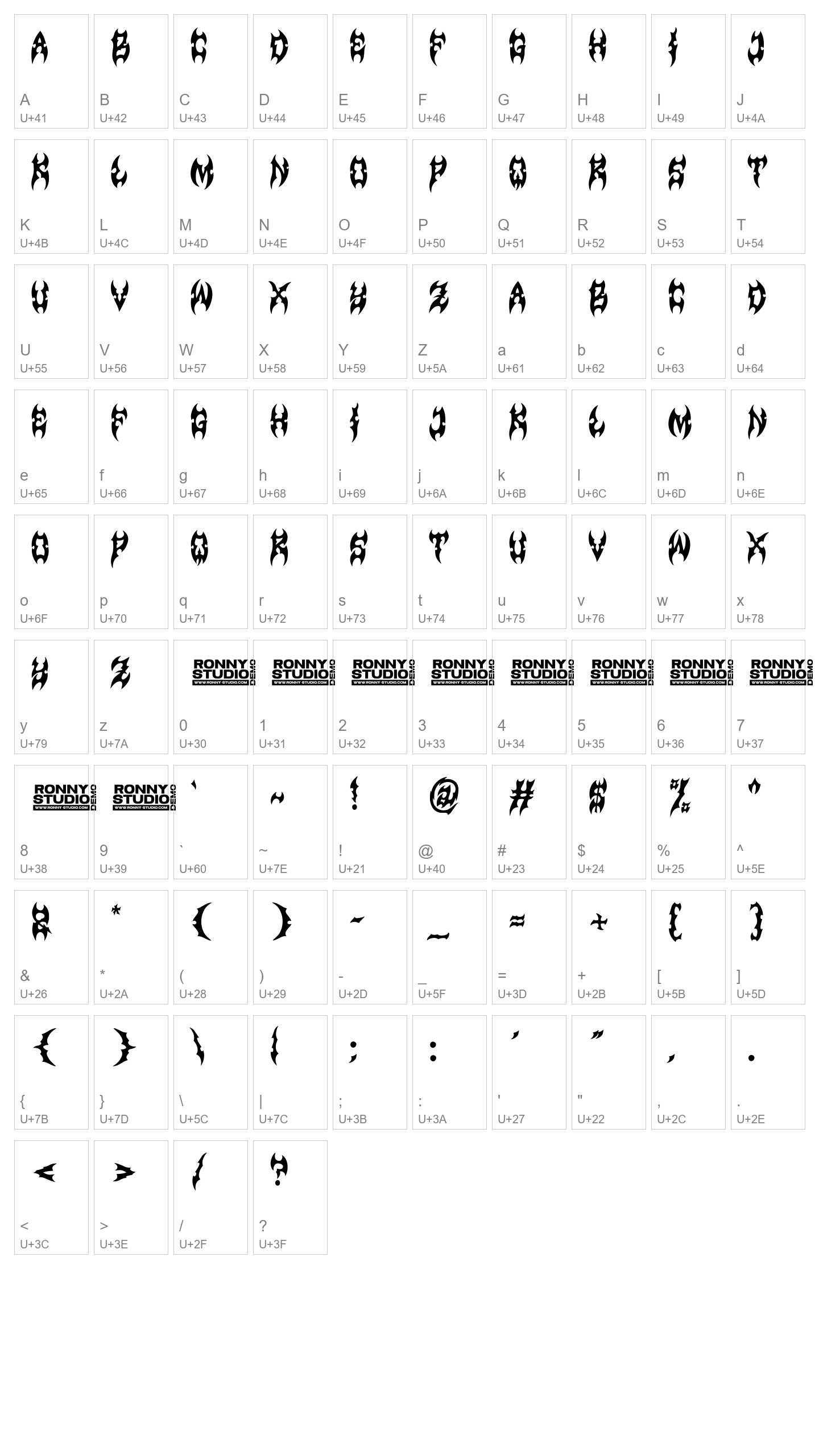 Character Map Image