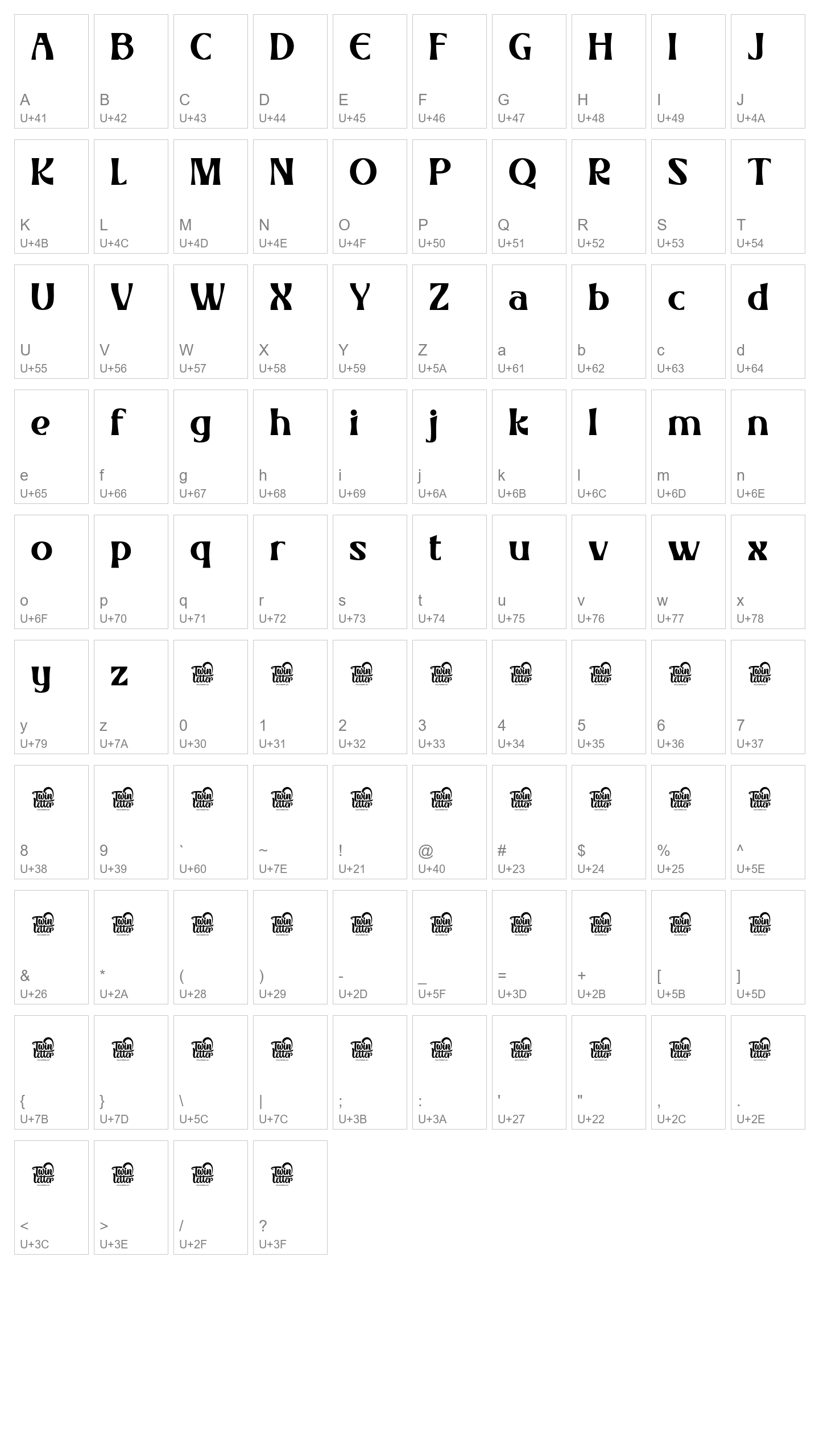 Character Map Image