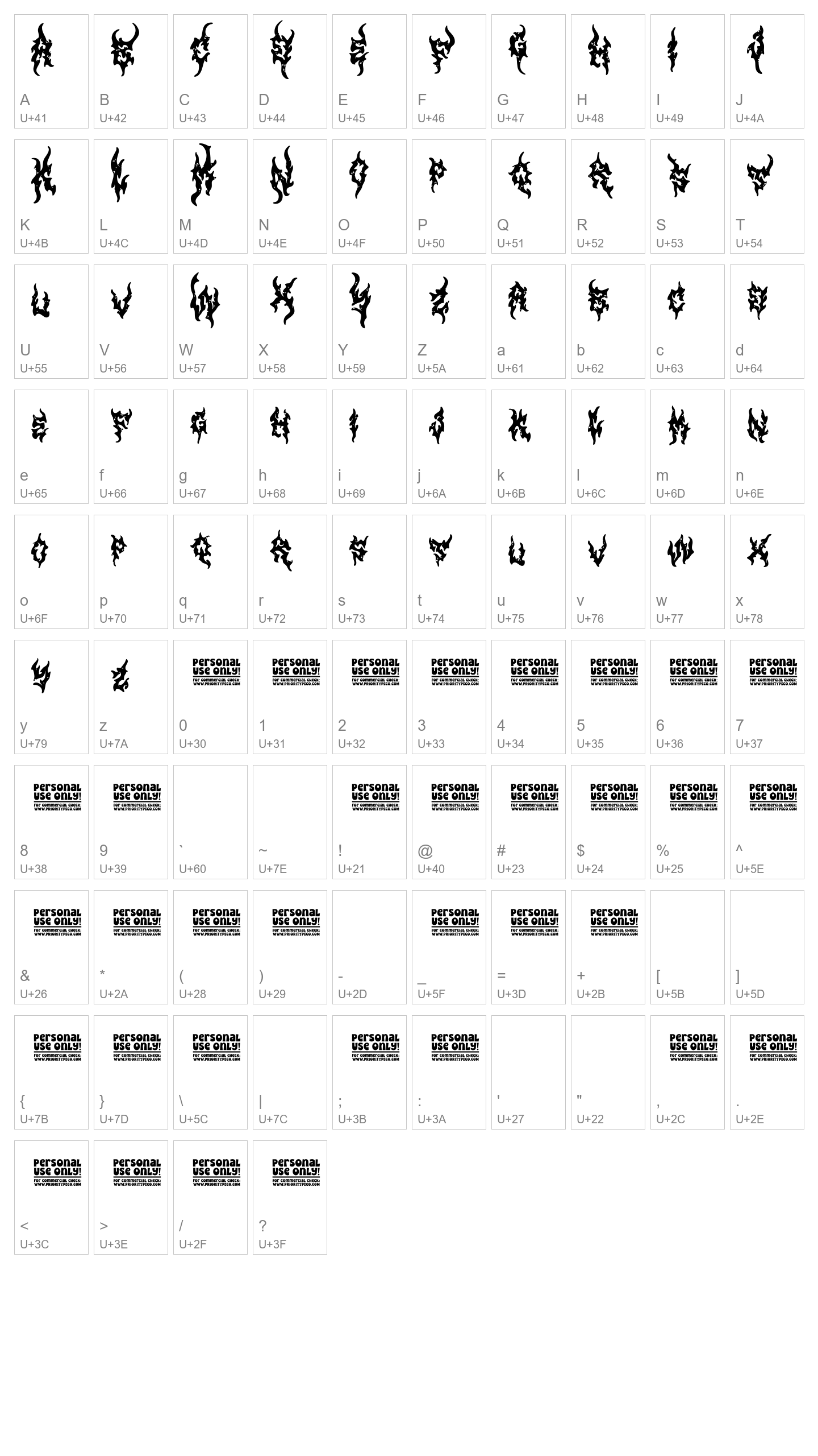 Character Map Image
