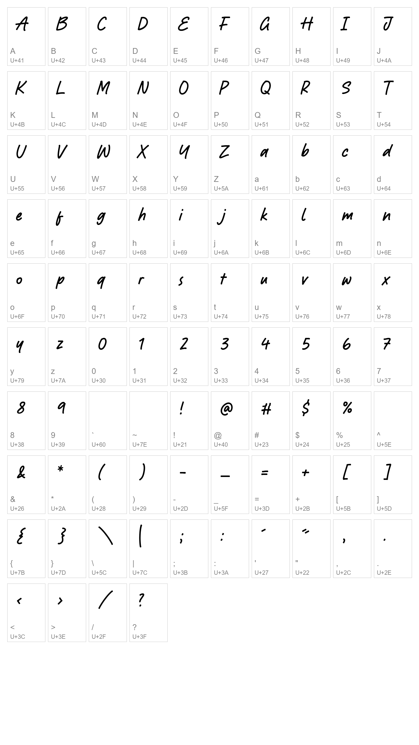 Character Map Image