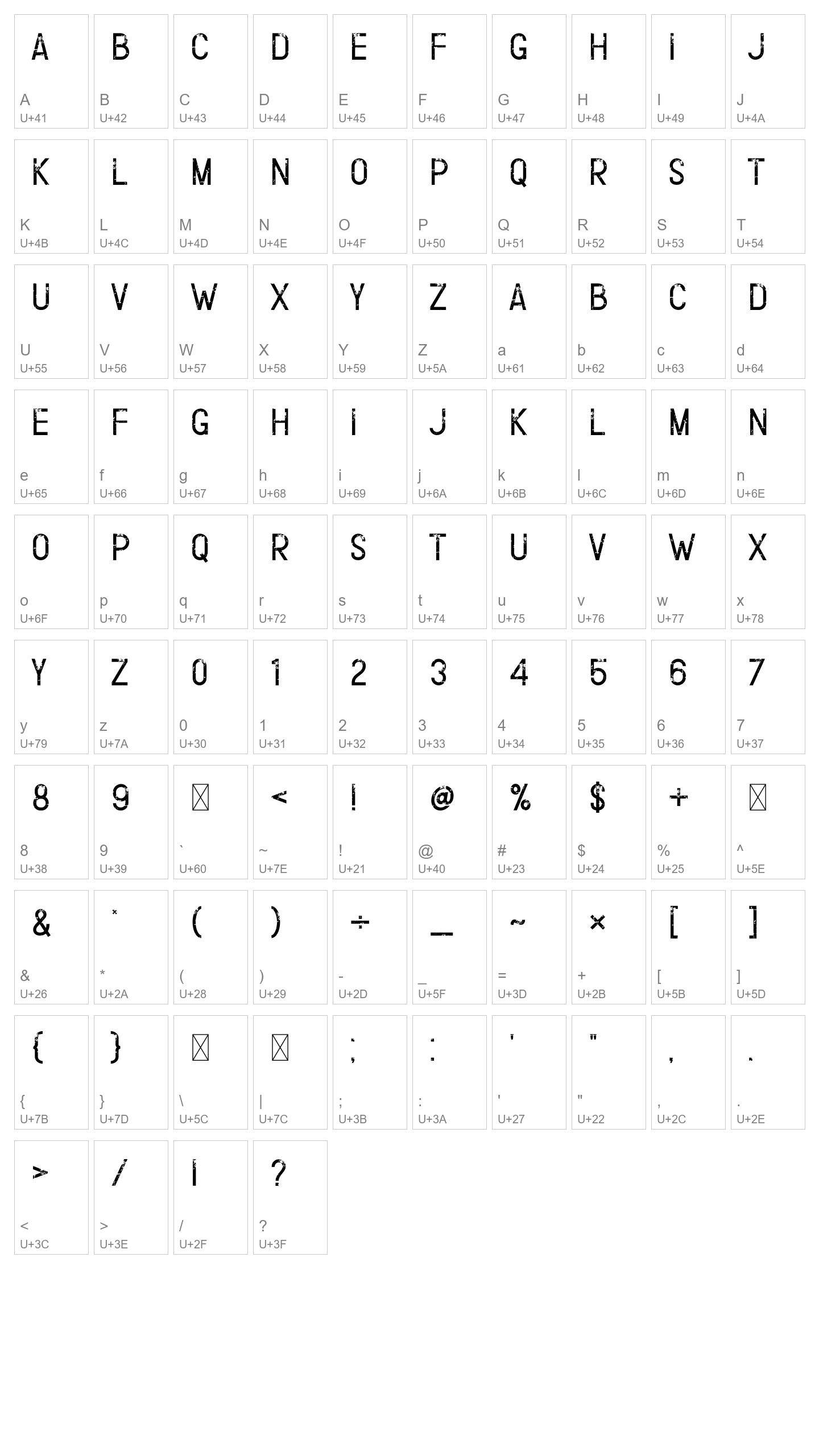 Character Map Image
