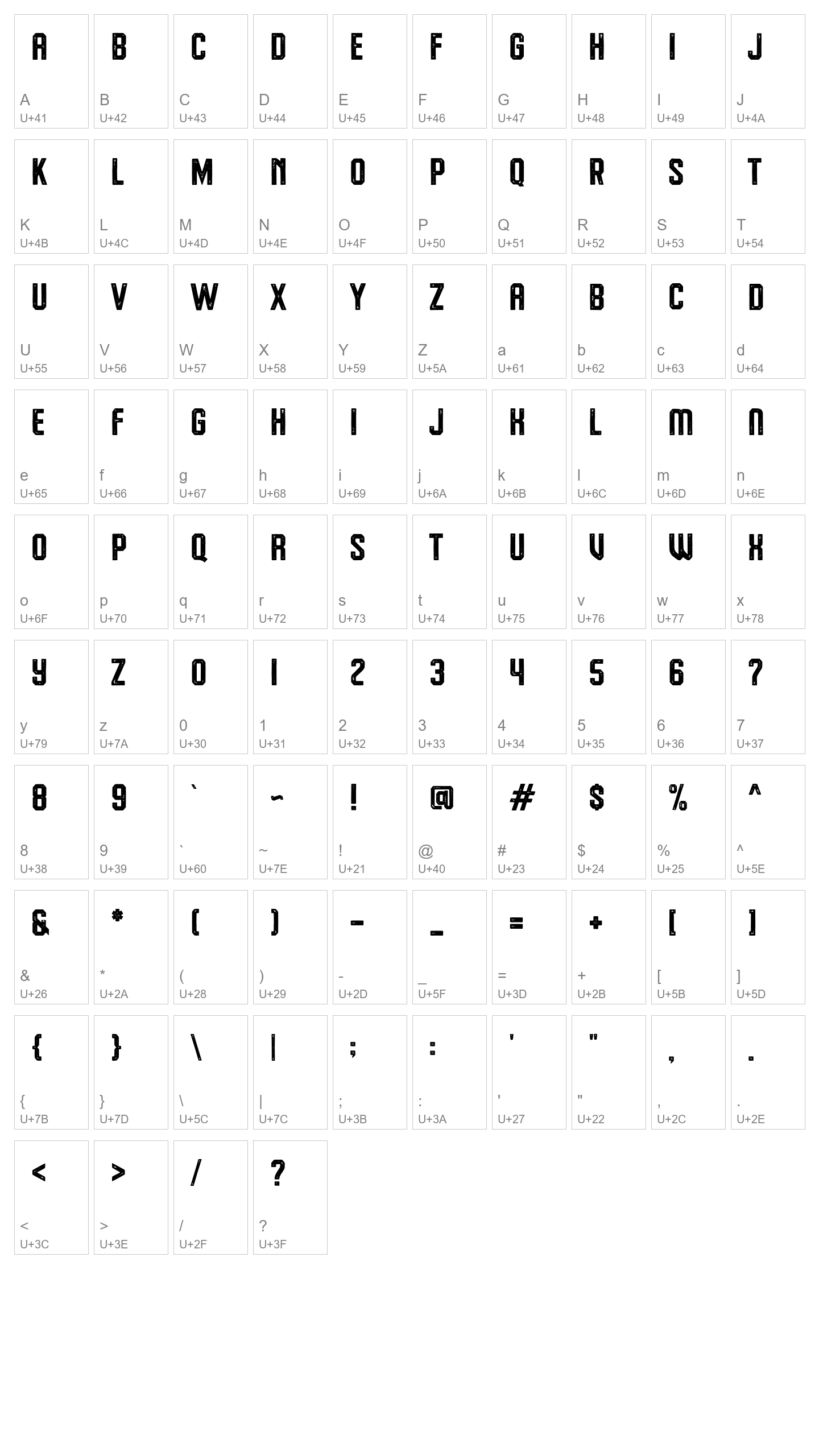 Character Map Image