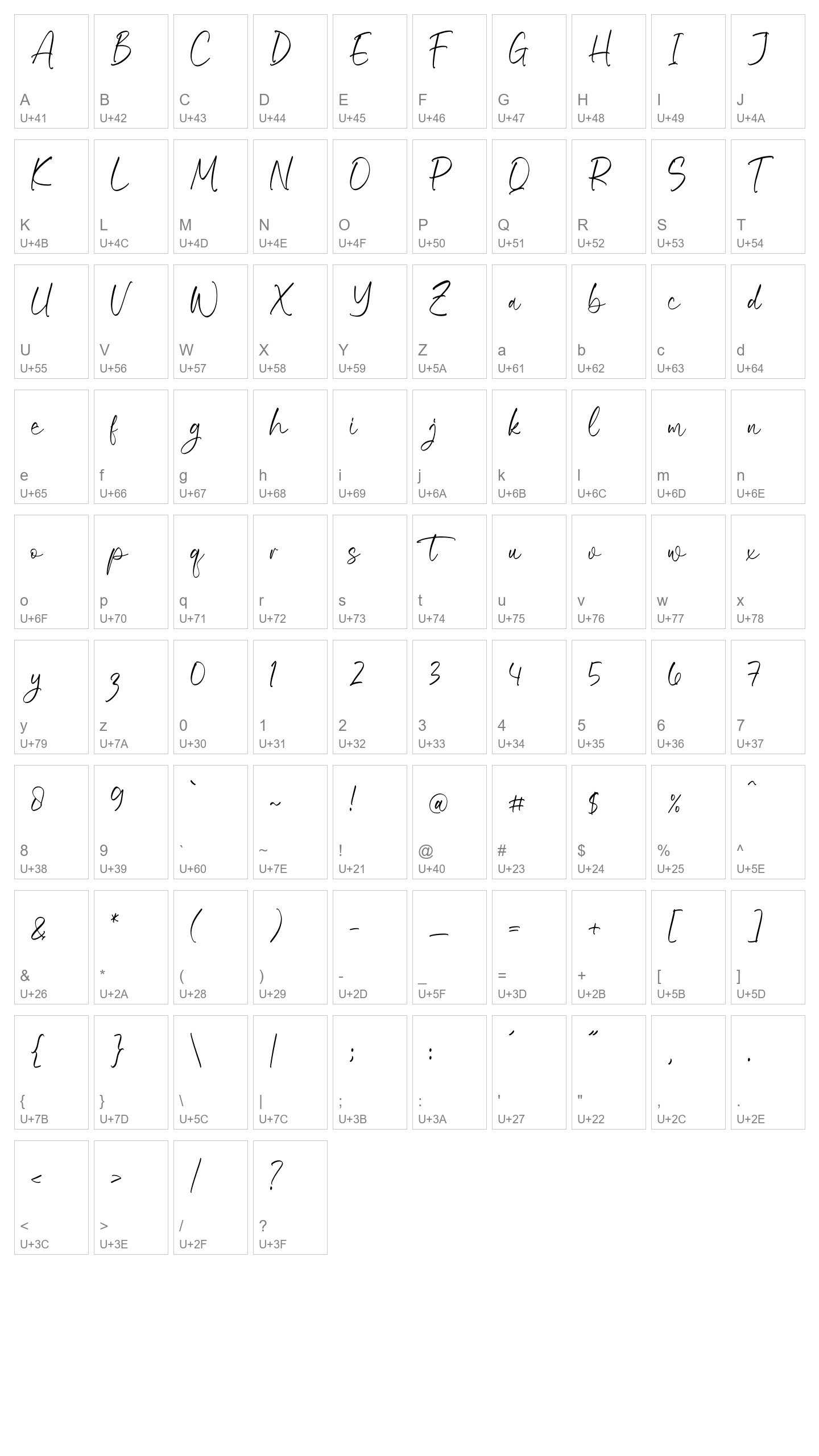 Character Map Image