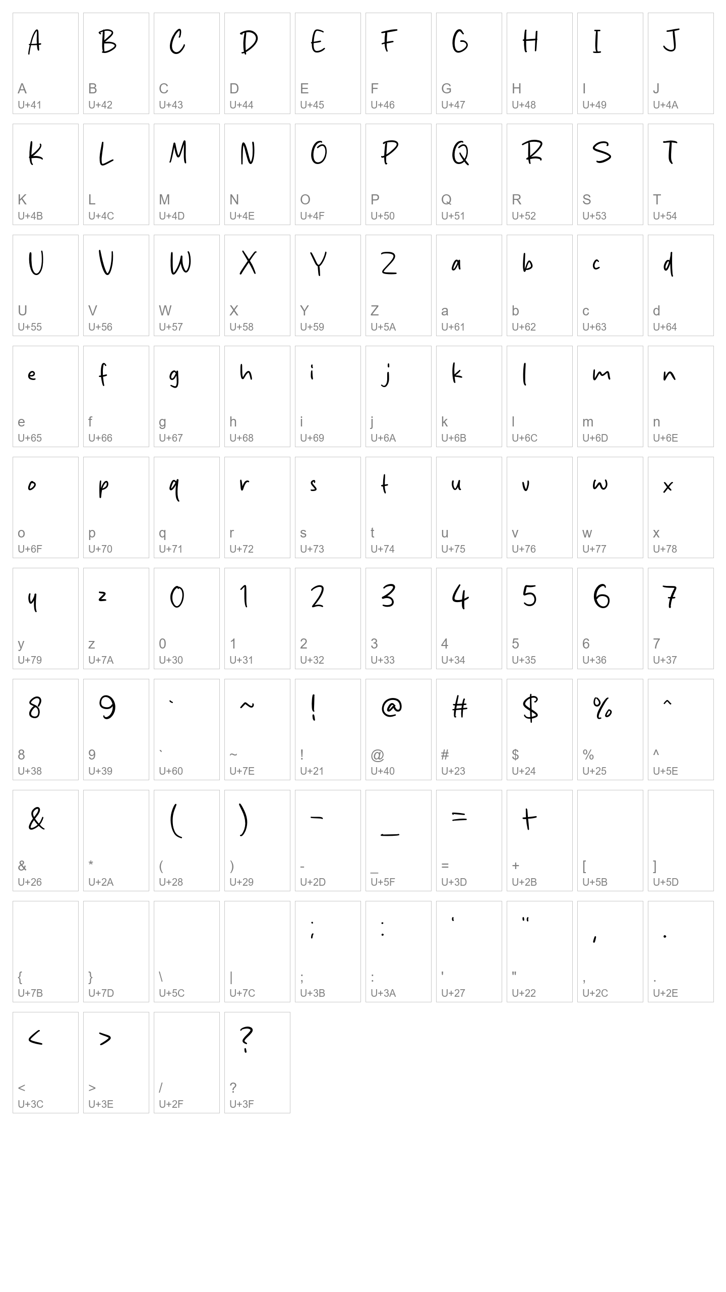 Character Map Image