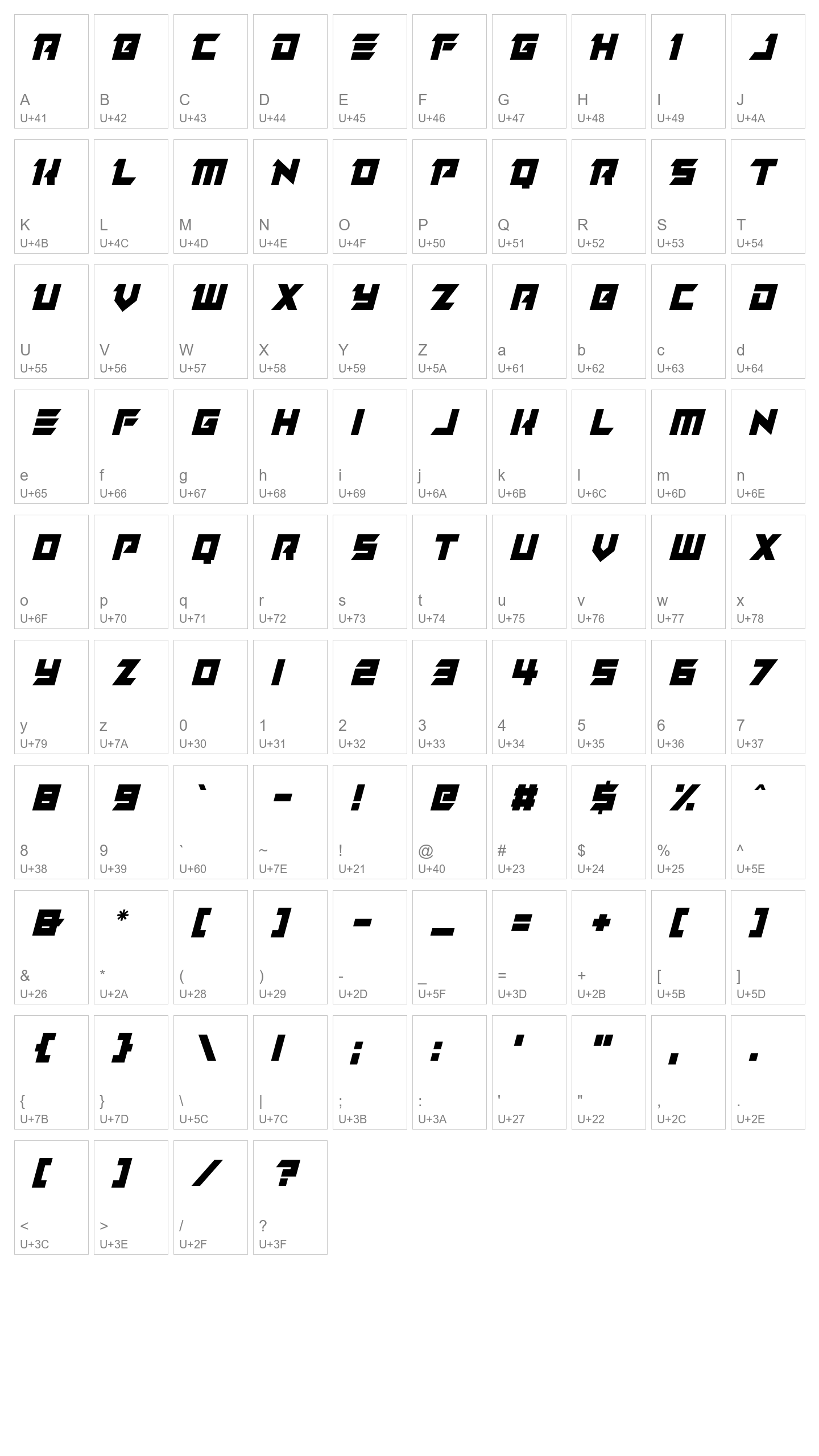 Character Map Image