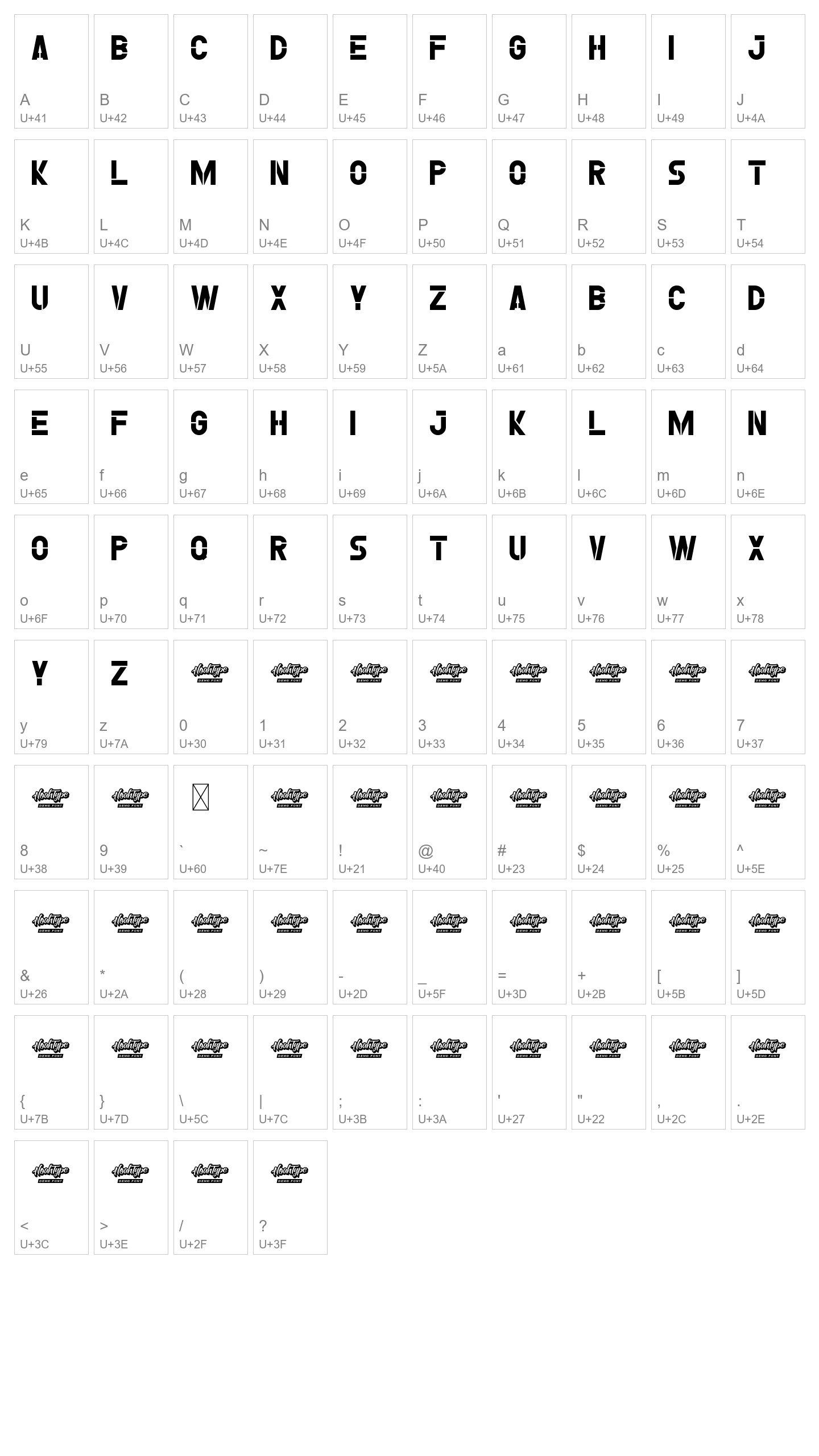 Character Map Image