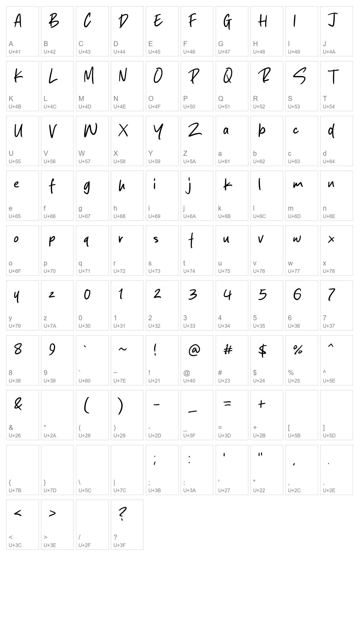 Character Map Image