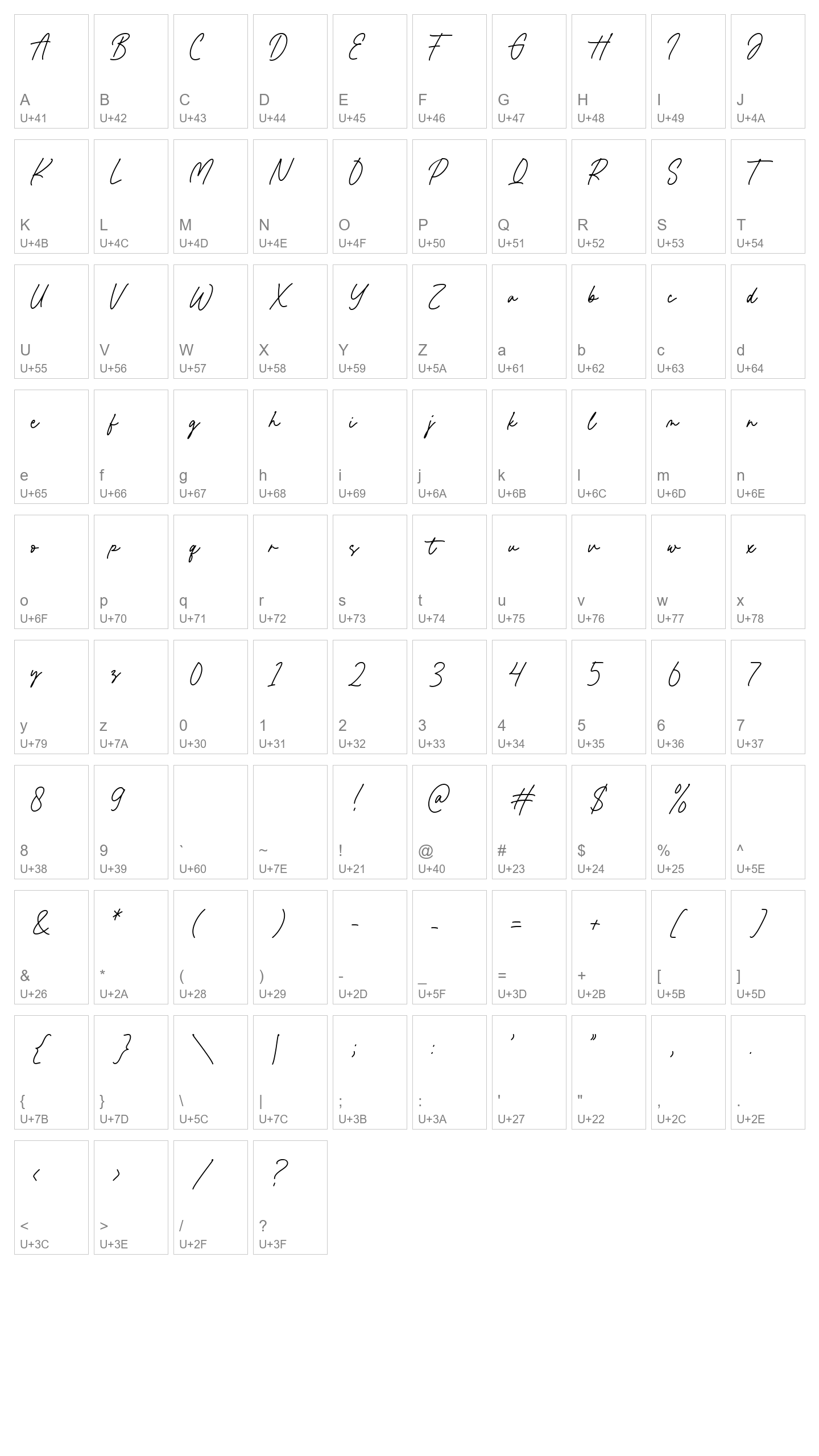 Character Map Image