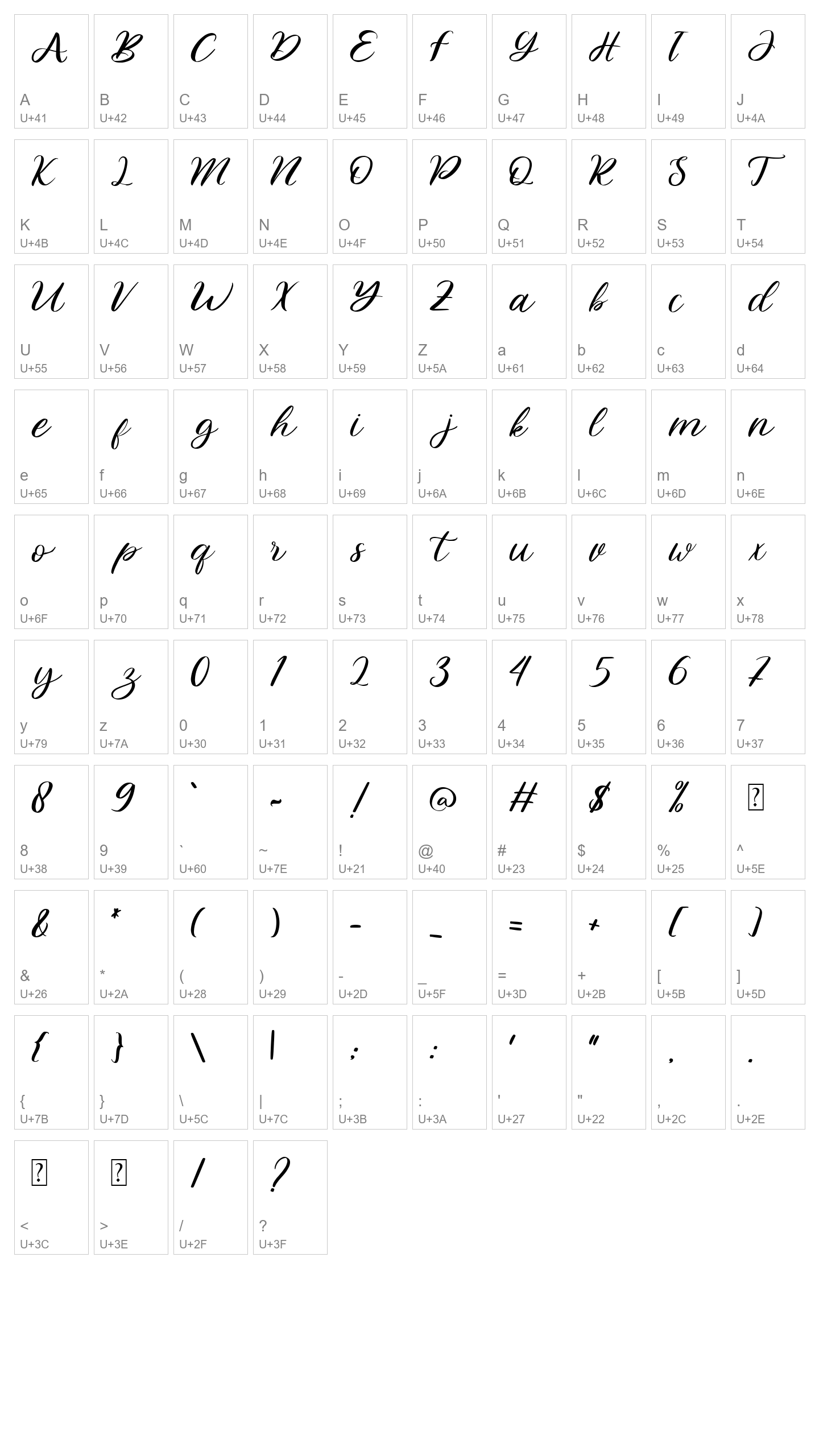 Character Map Image