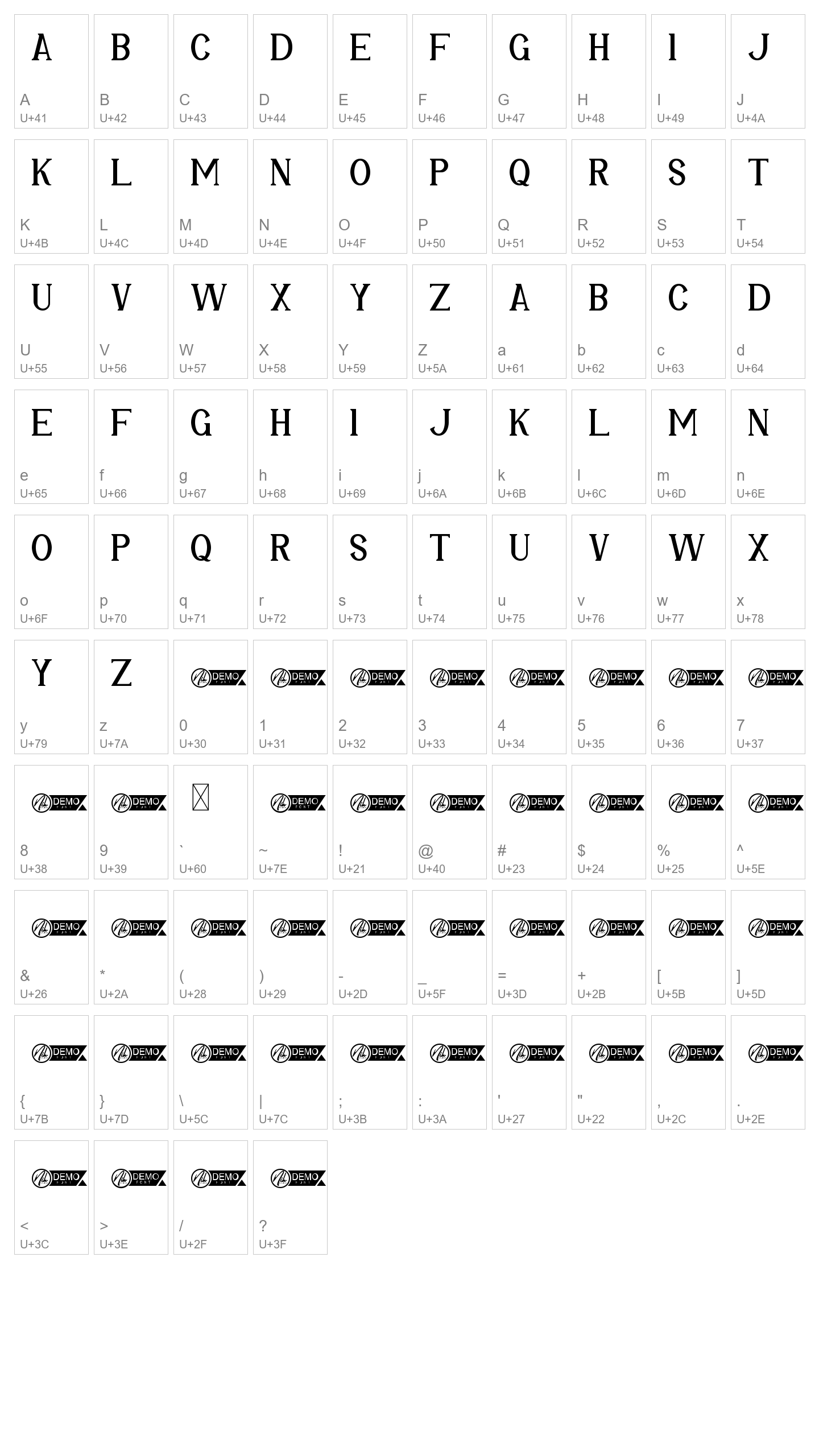 Character Map Image