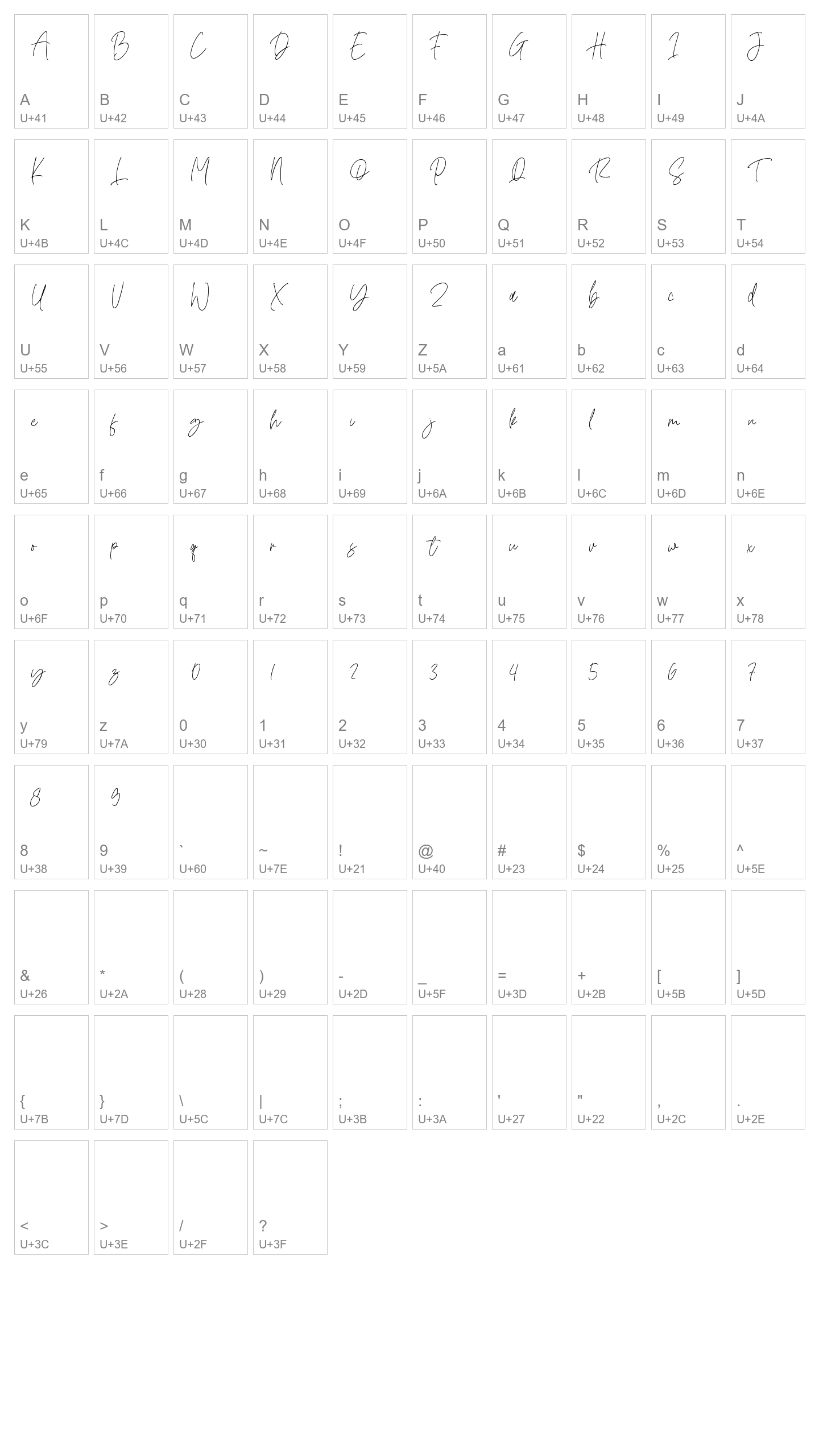 Character Map Image