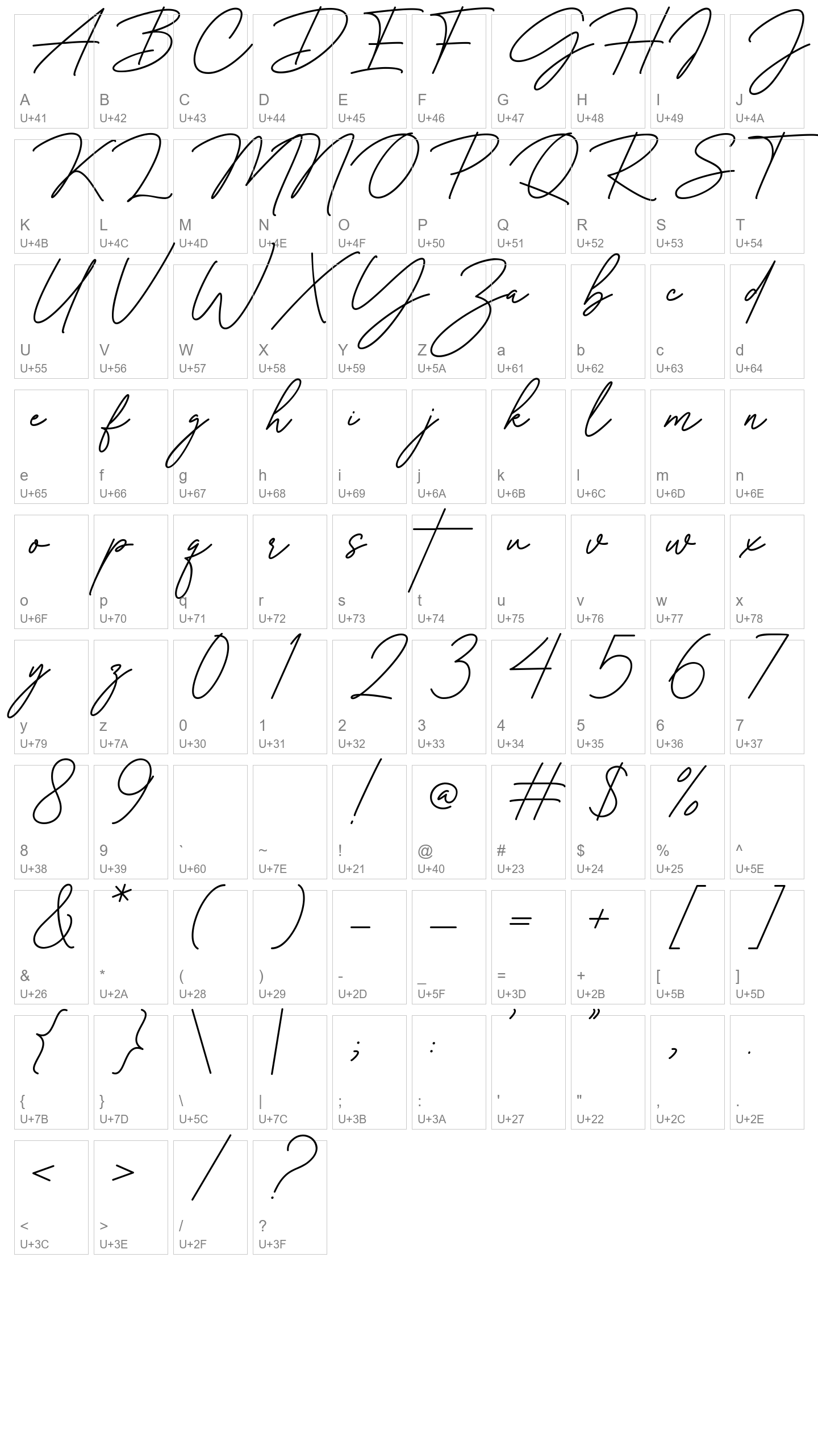 Character Map Image