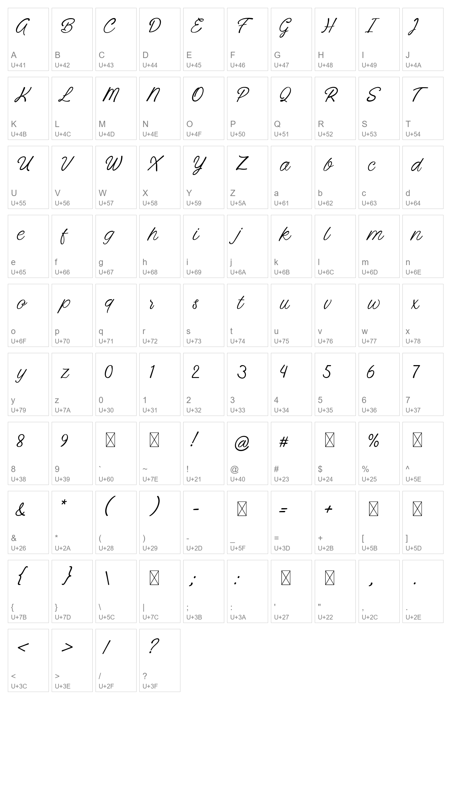 Character Map Image