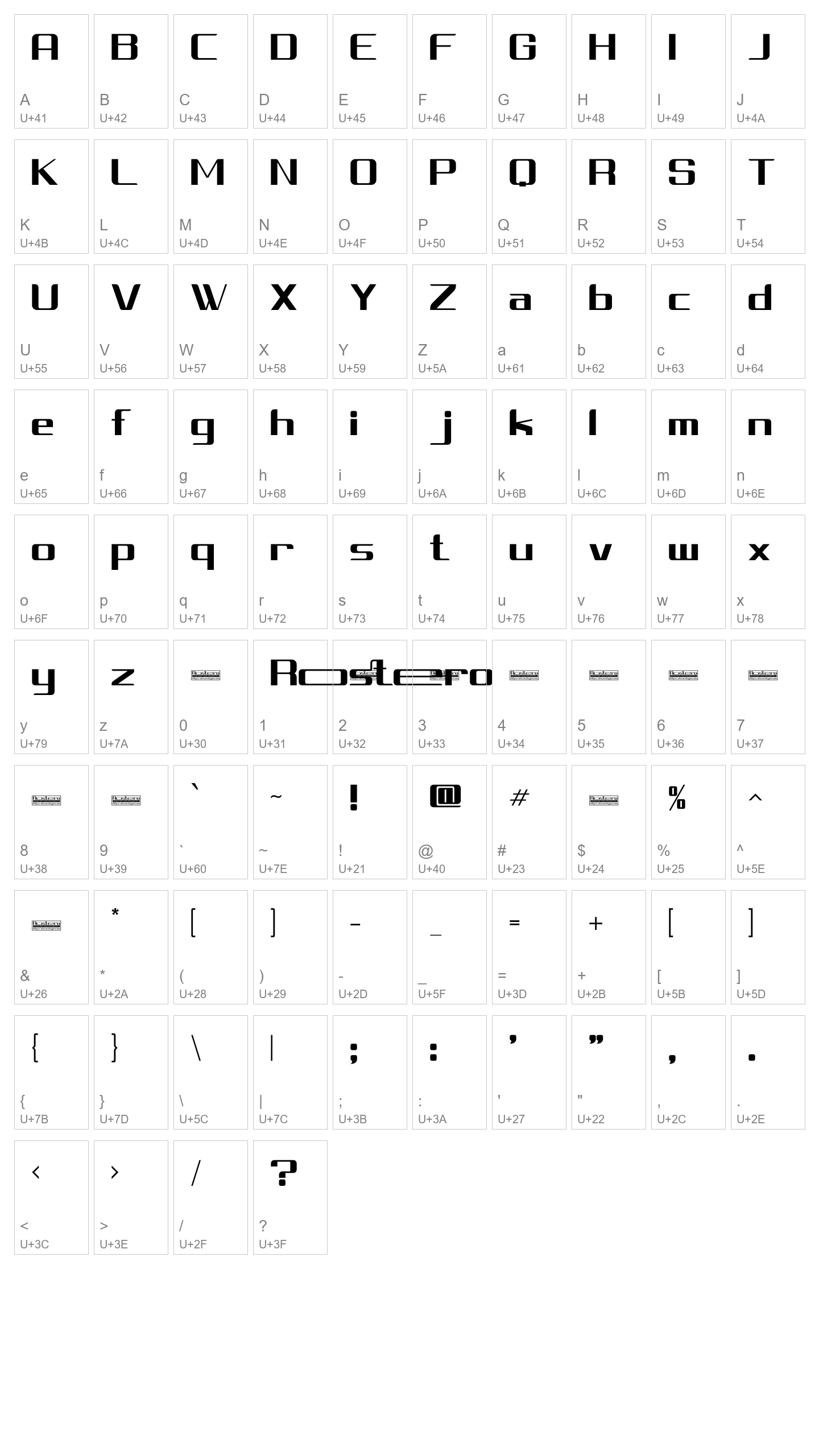 Character Map Image