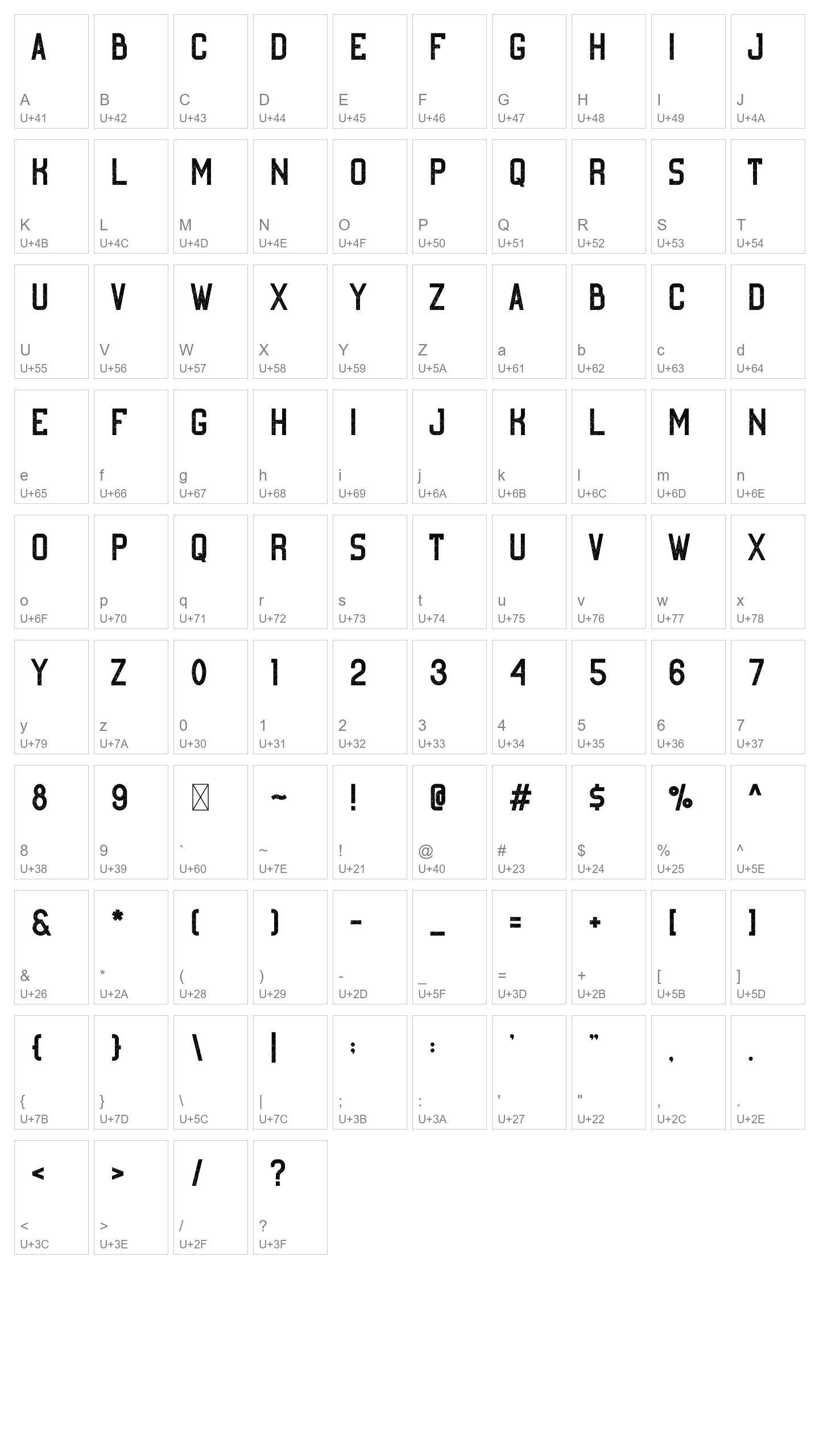 Character Map Image