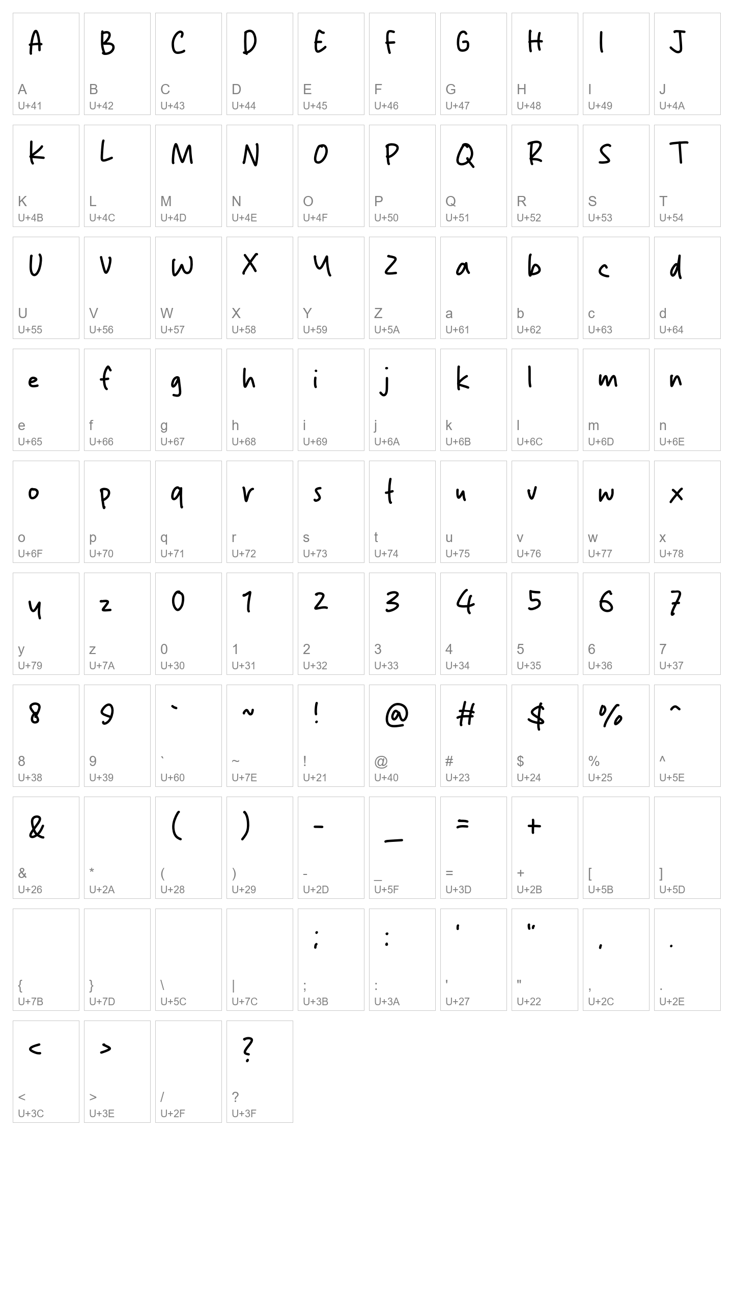 Character Map Image