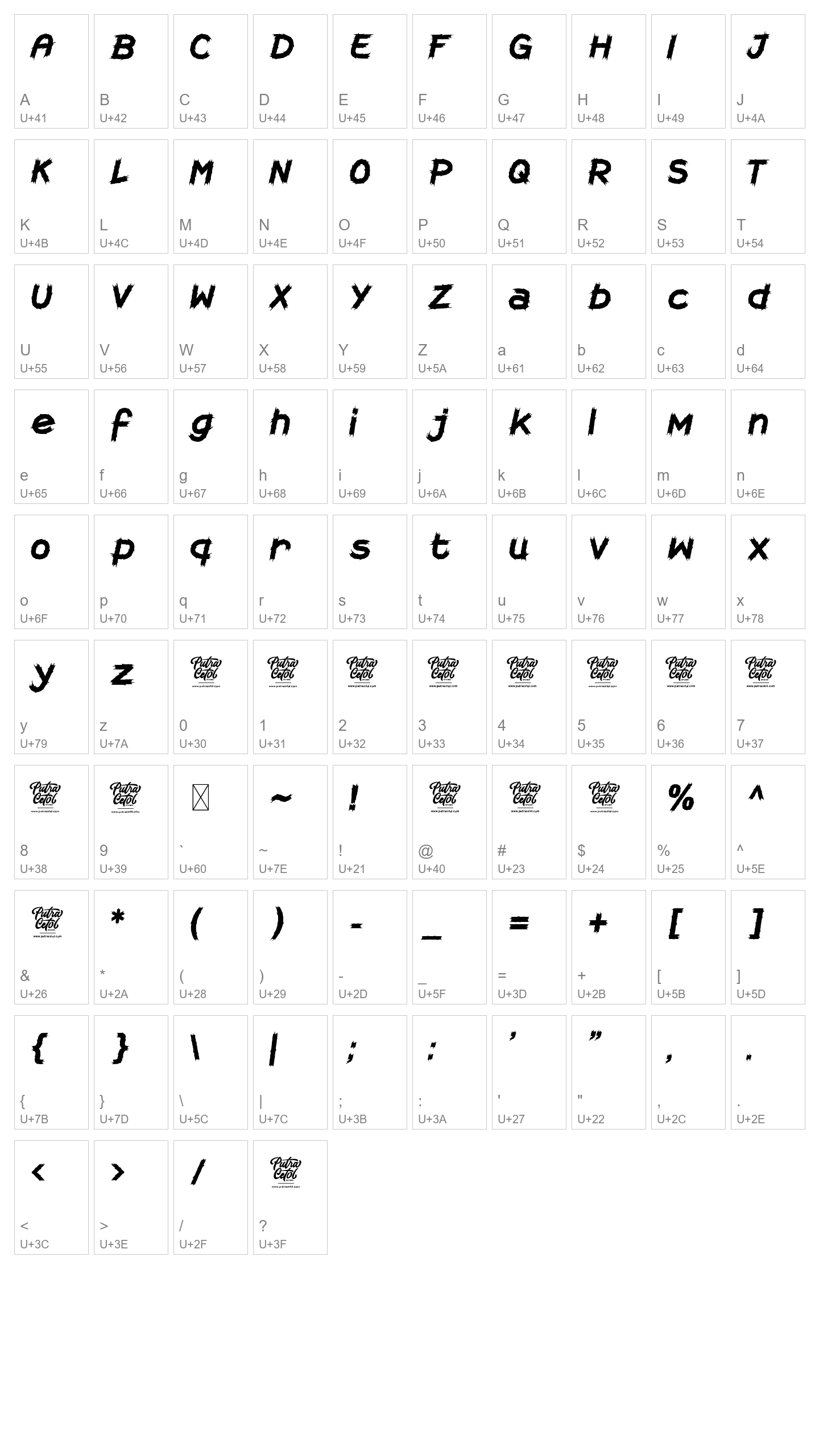 Character Map Image